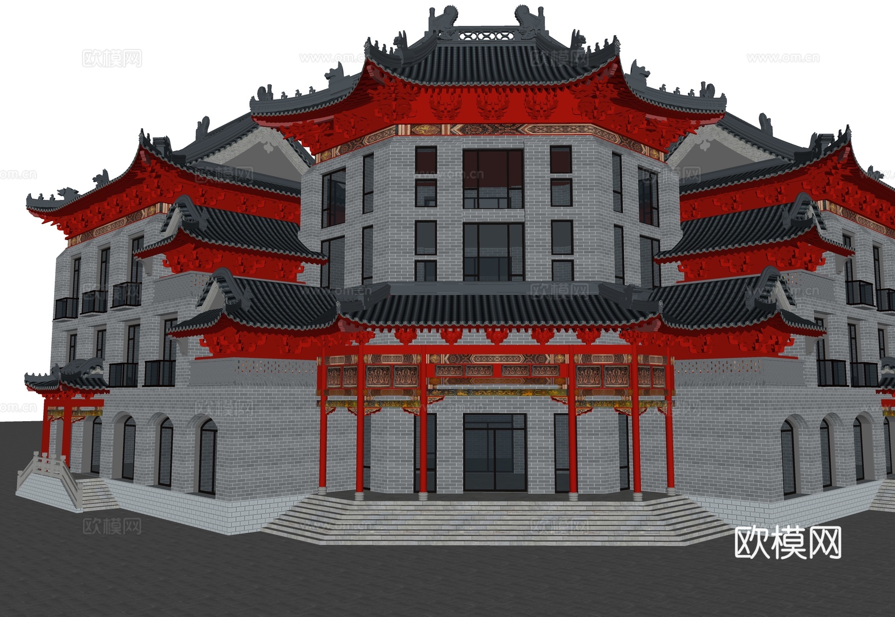 中式古建筑su模型