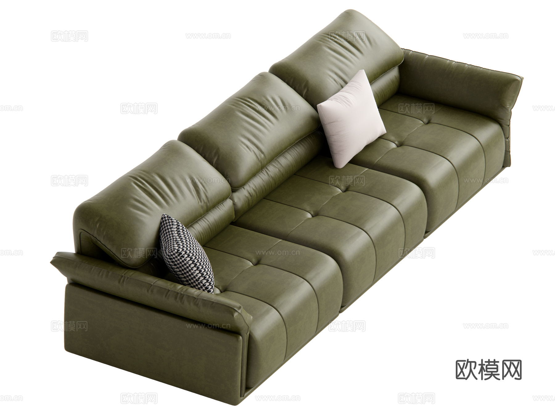 现代中古风多人沙发su模型