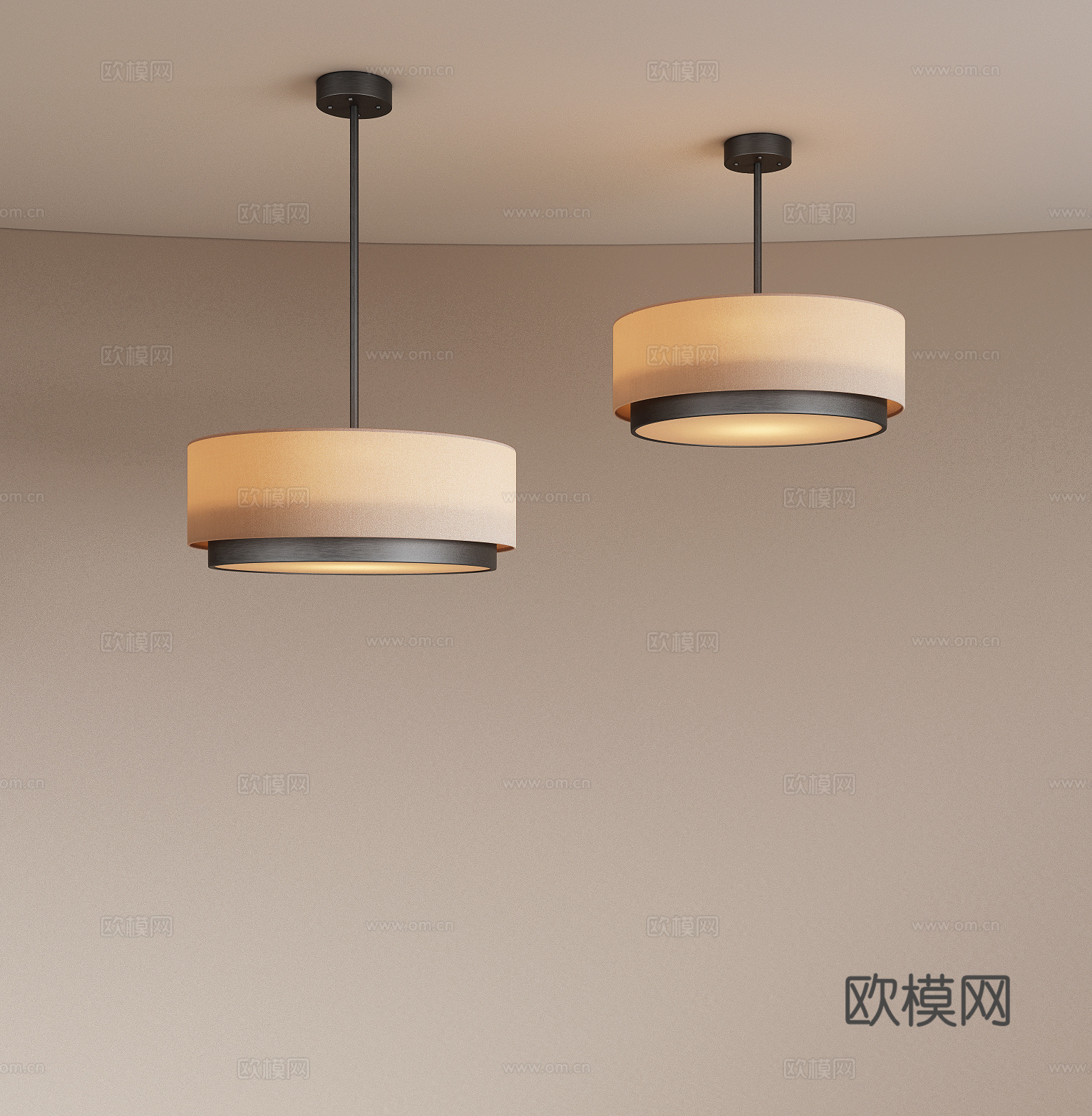现代复古吊灯 餐厅吊灯 包间吊灯 圆形吊灯 客厅吊灯3d模型下载