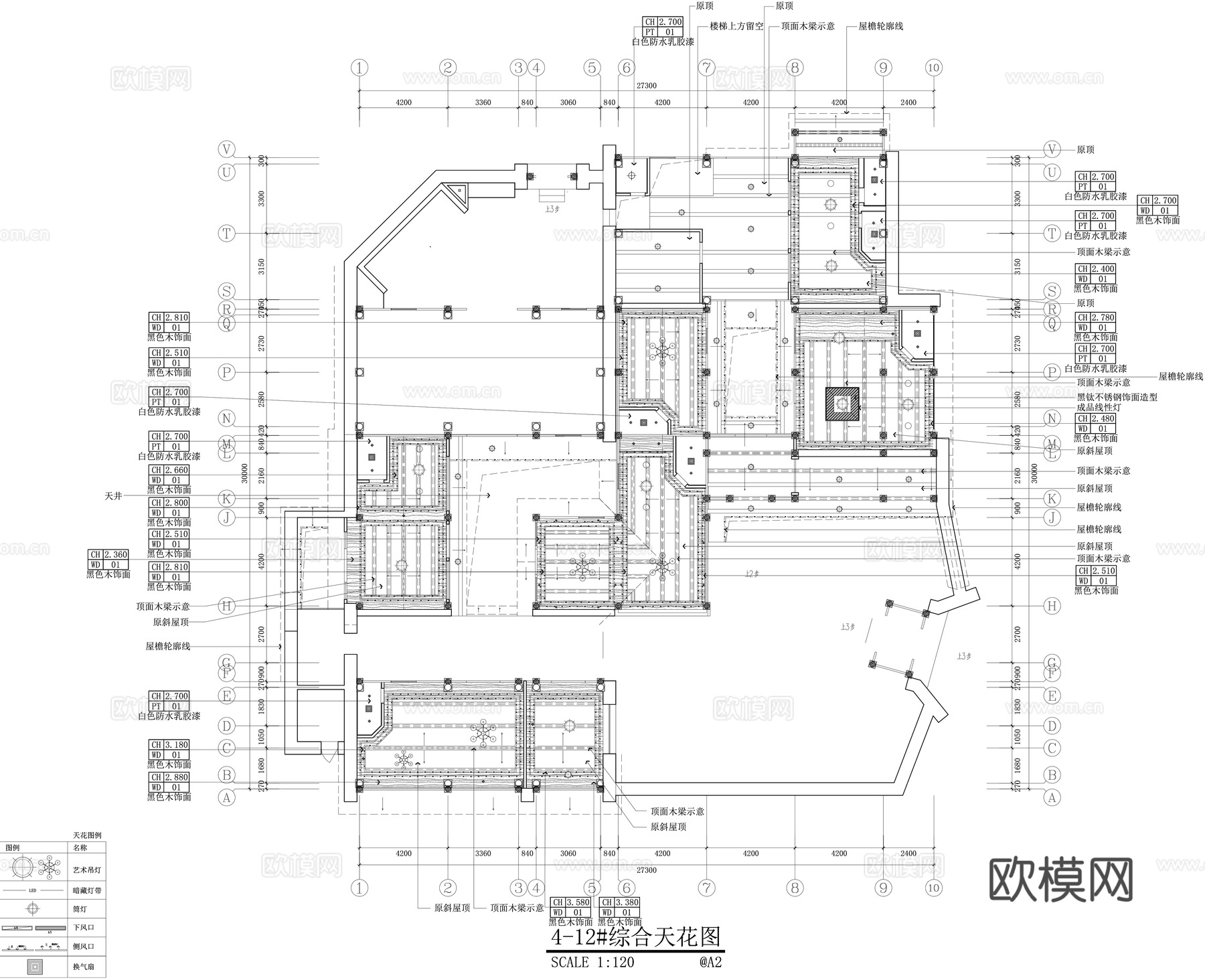 餐饮会所施工图cad施工图