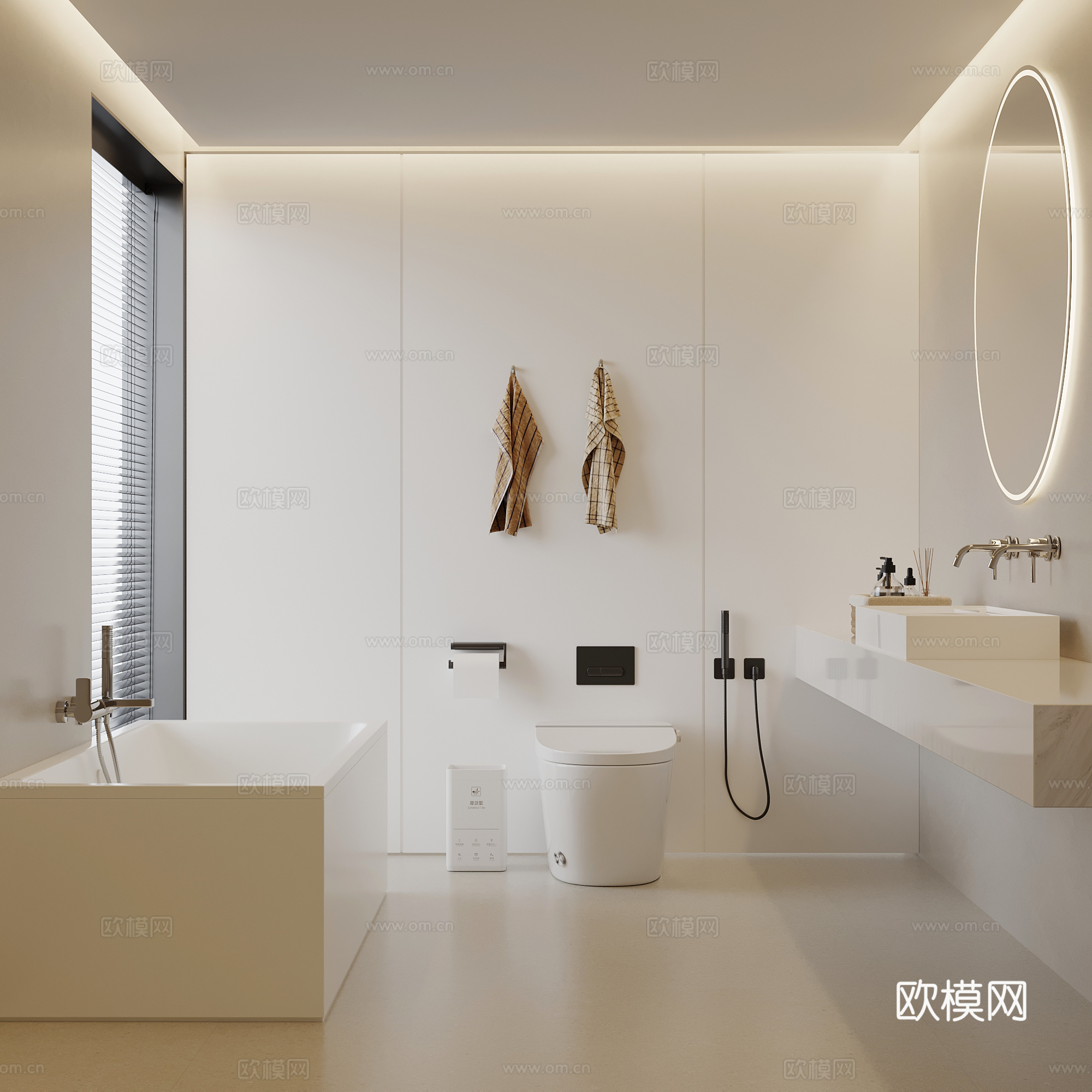 现代卫生间 洗手台 卫浴用品su模型