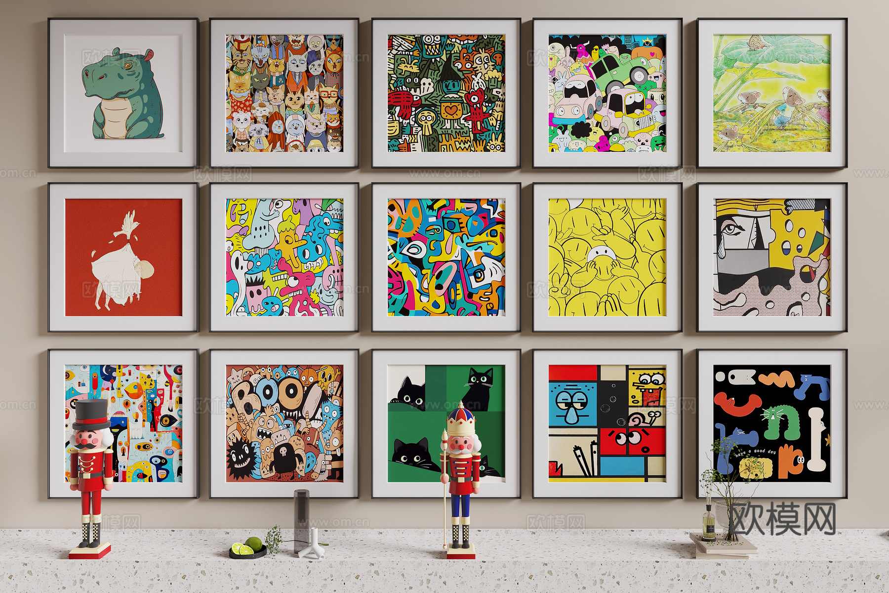 现代挂画3d模型下载