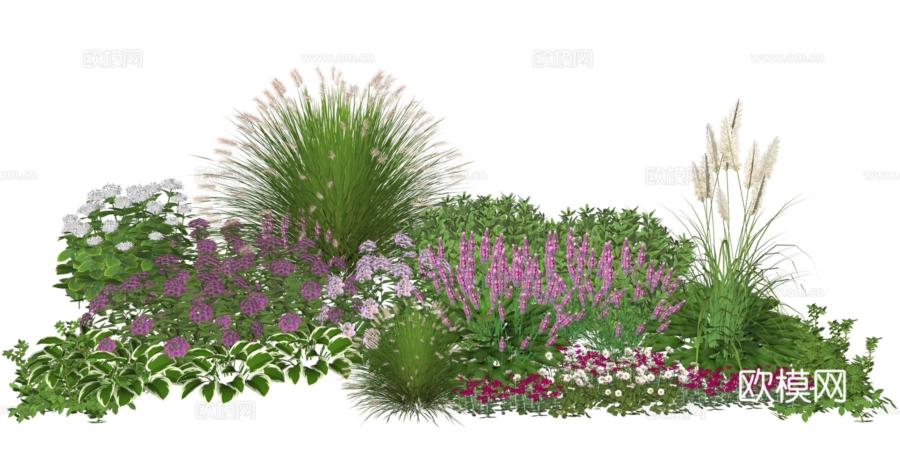 现代庭院小院植物堆植物景观组合su模型
