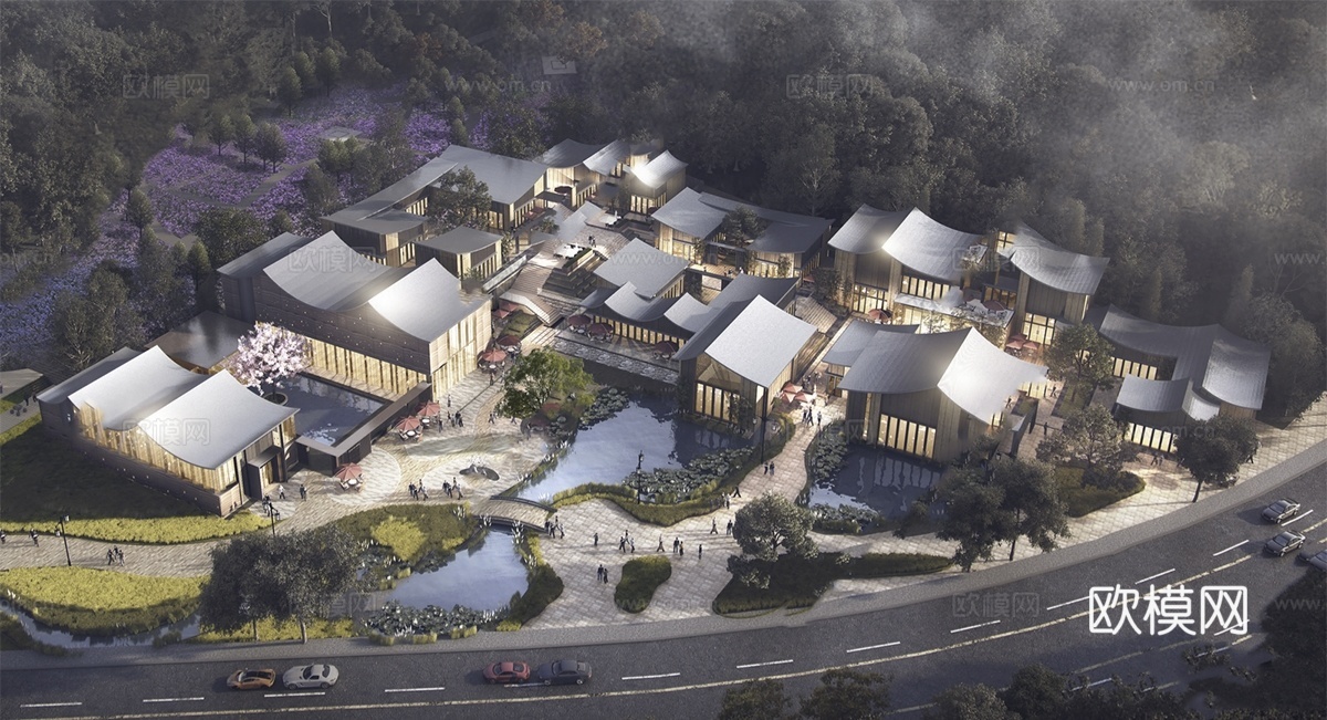 现代民宿 乡村民房 客栈 农村自建房su模型