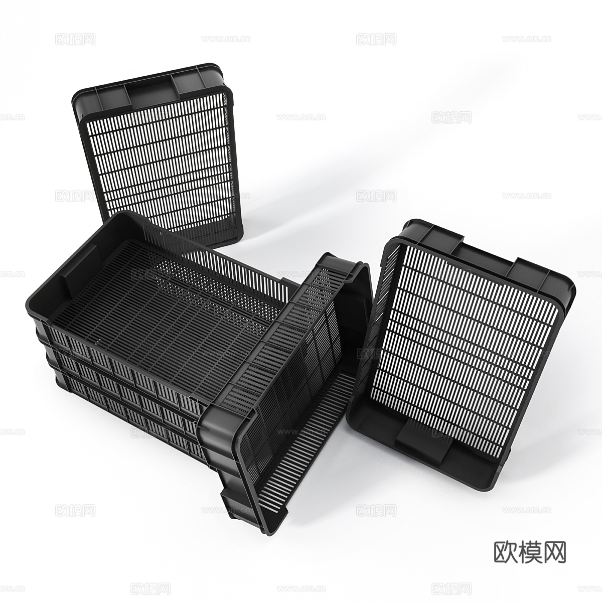 塑料筐3d模型下载（渲染图1）