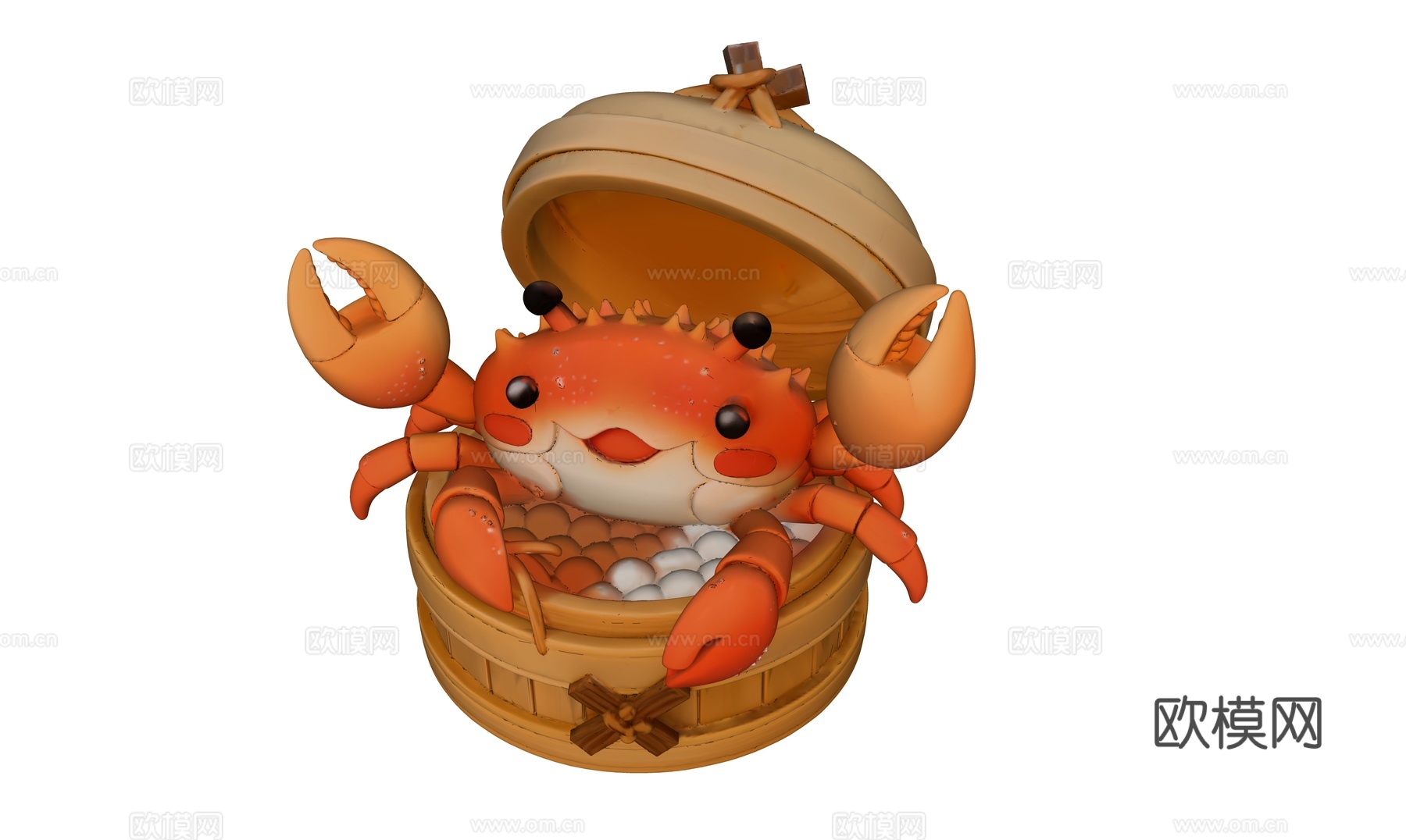 蒸笼里的大闸蟹su模型