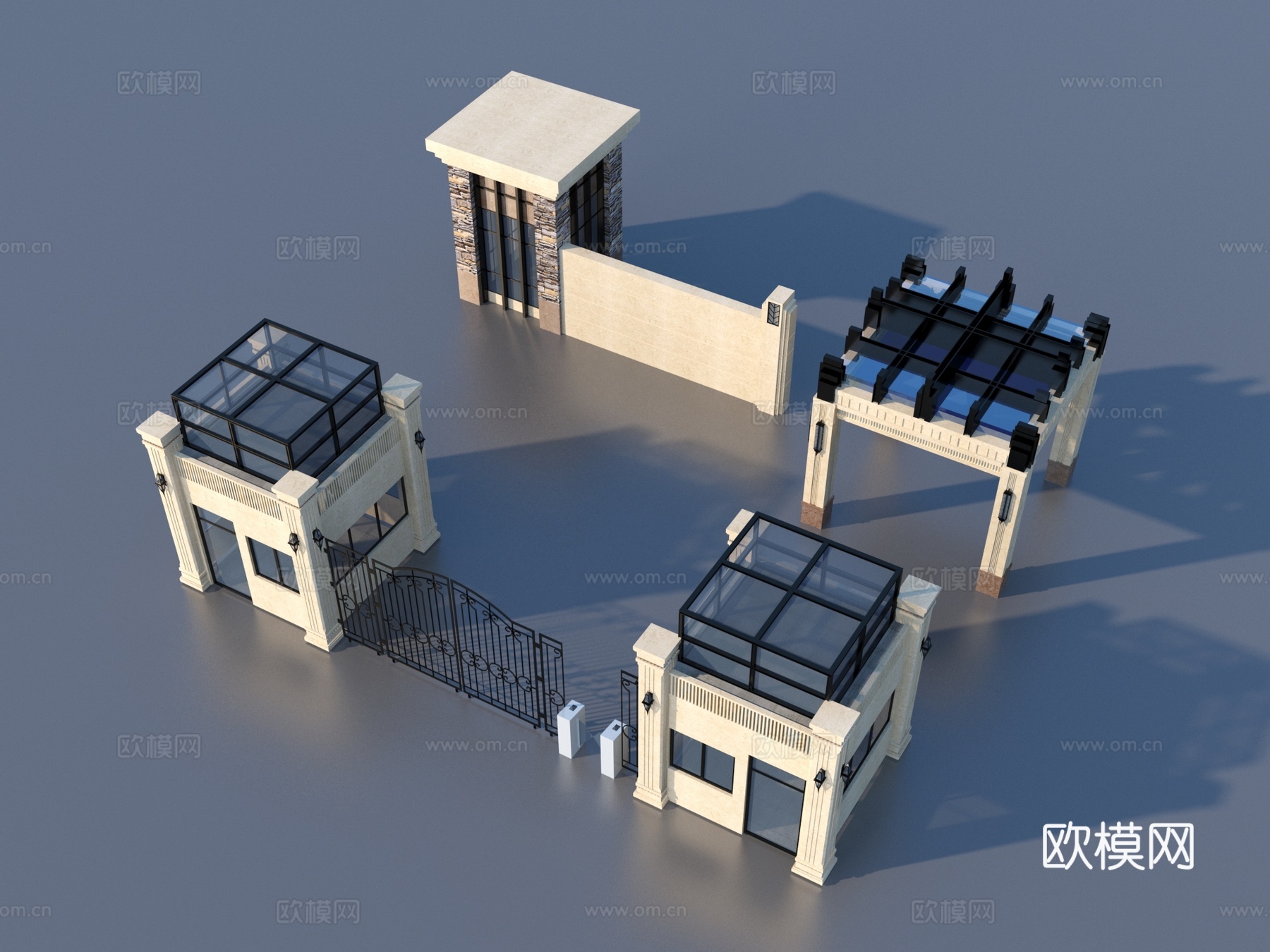 岗亭 门卫 保安亭 建筑3d模型下载