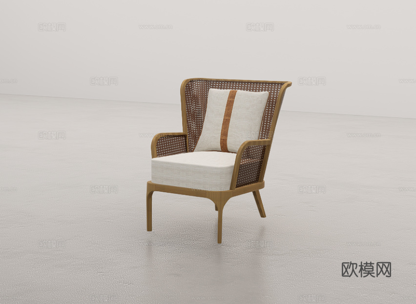 单人休闲椅su模型下载（渲染图1）
