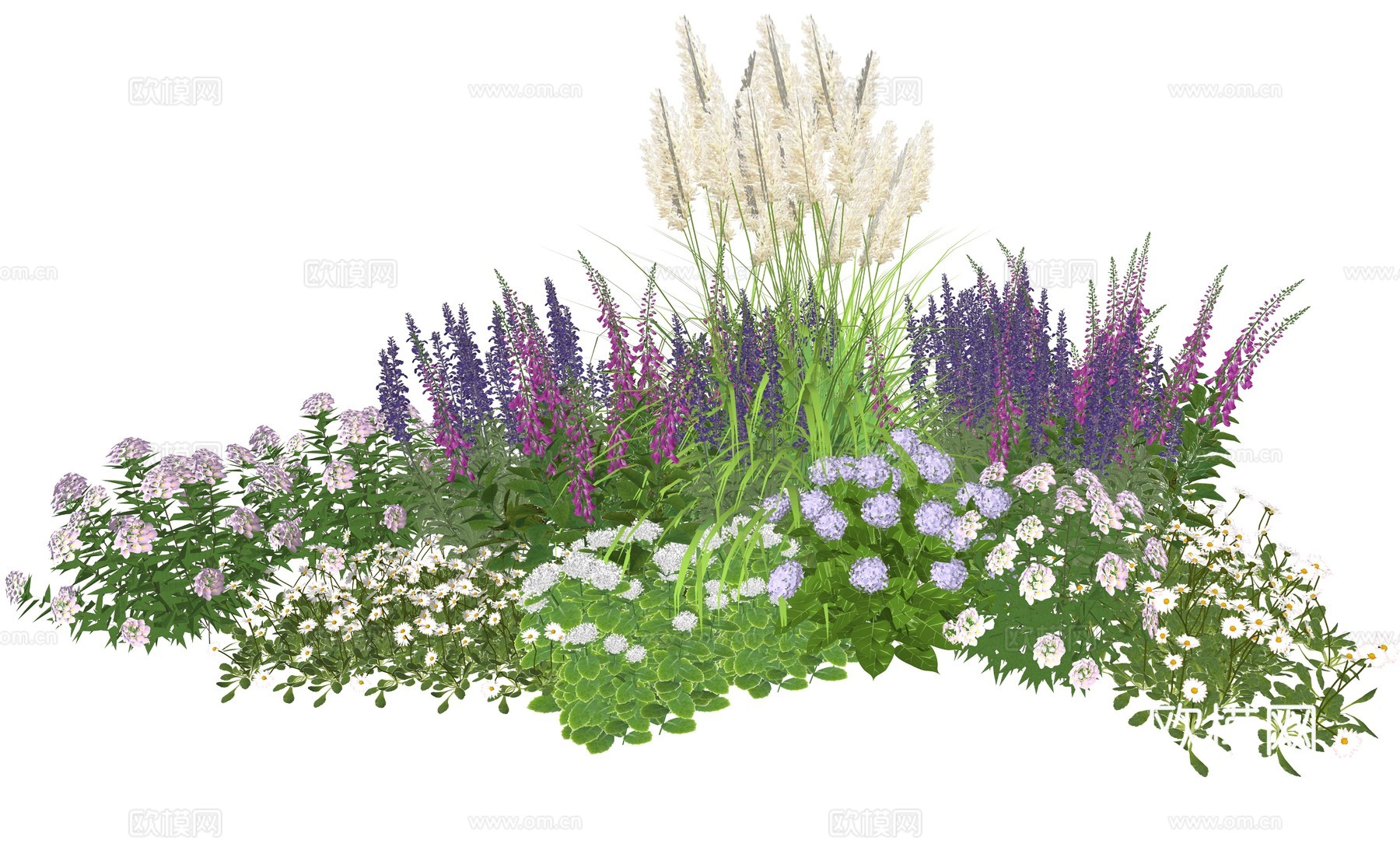 现代庭院小院植物堆植物景观组合su模型