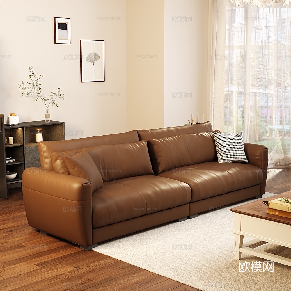 北欧双人沙发3d模型下载