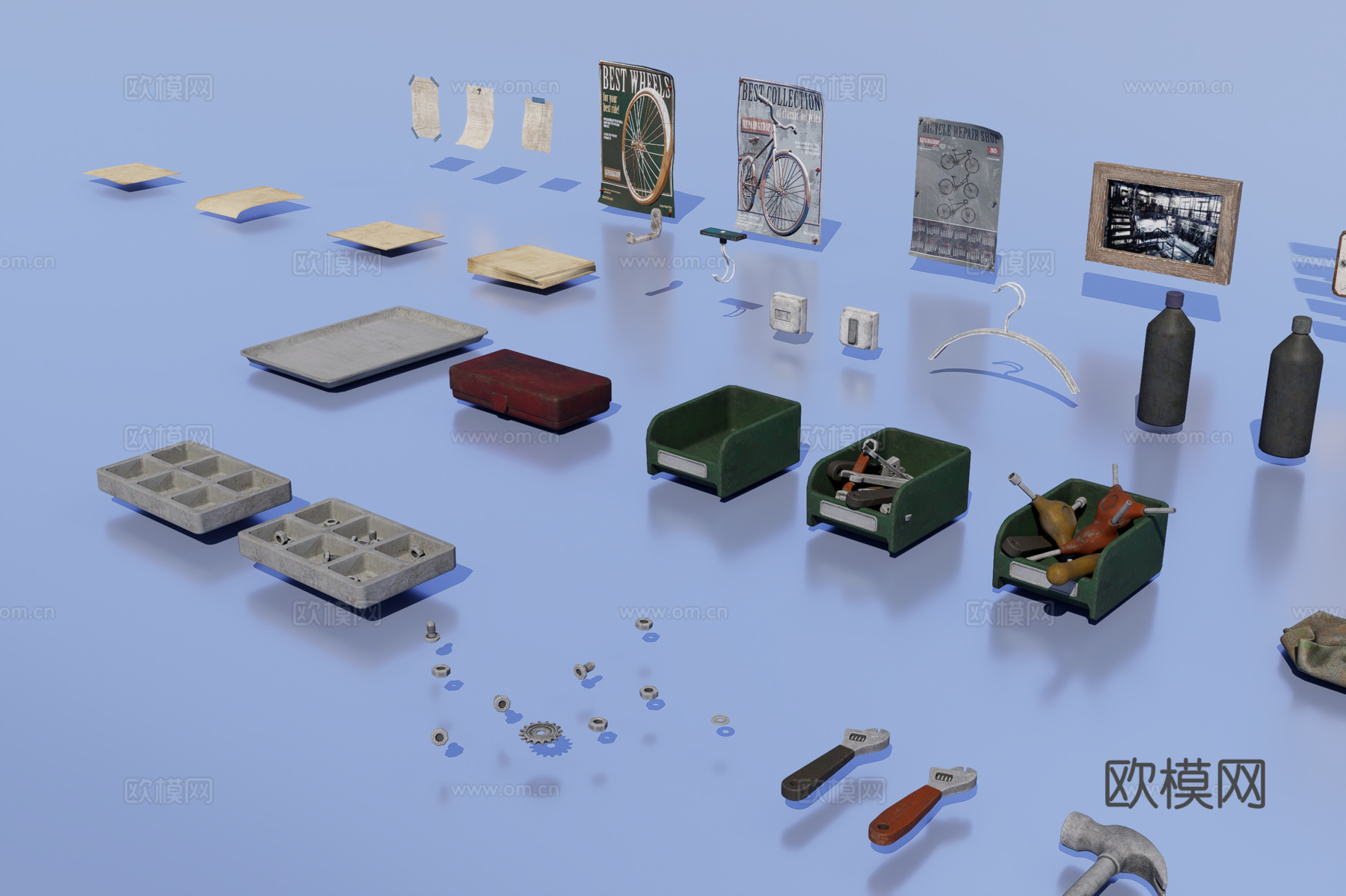 复古小型工具3d模型下载（渲染图3）