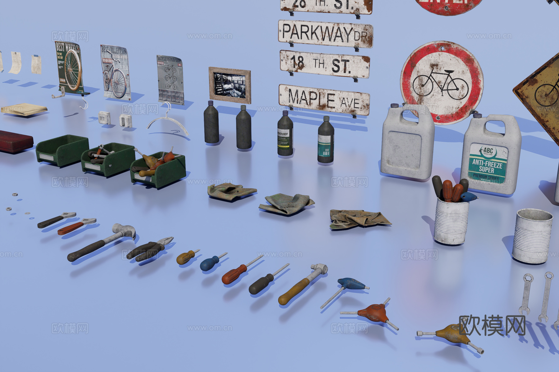 复古小型工具3d模型下载（渲染图4）