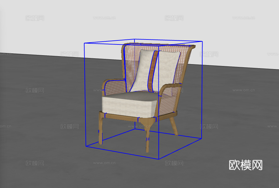 单人休闲椅su模型下载（渲染图2）