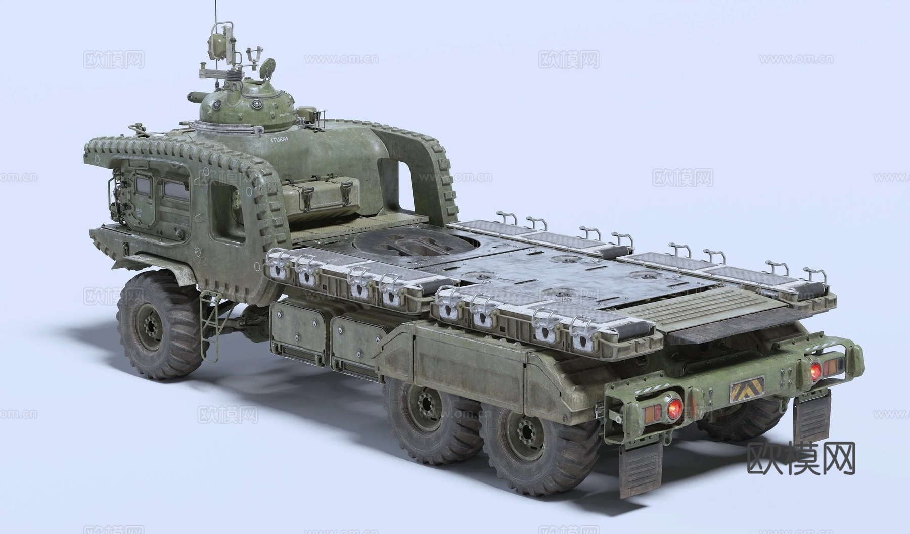 装甲车 运输车 机械武装车 装甲拖车3d模型下载（渲染图2）