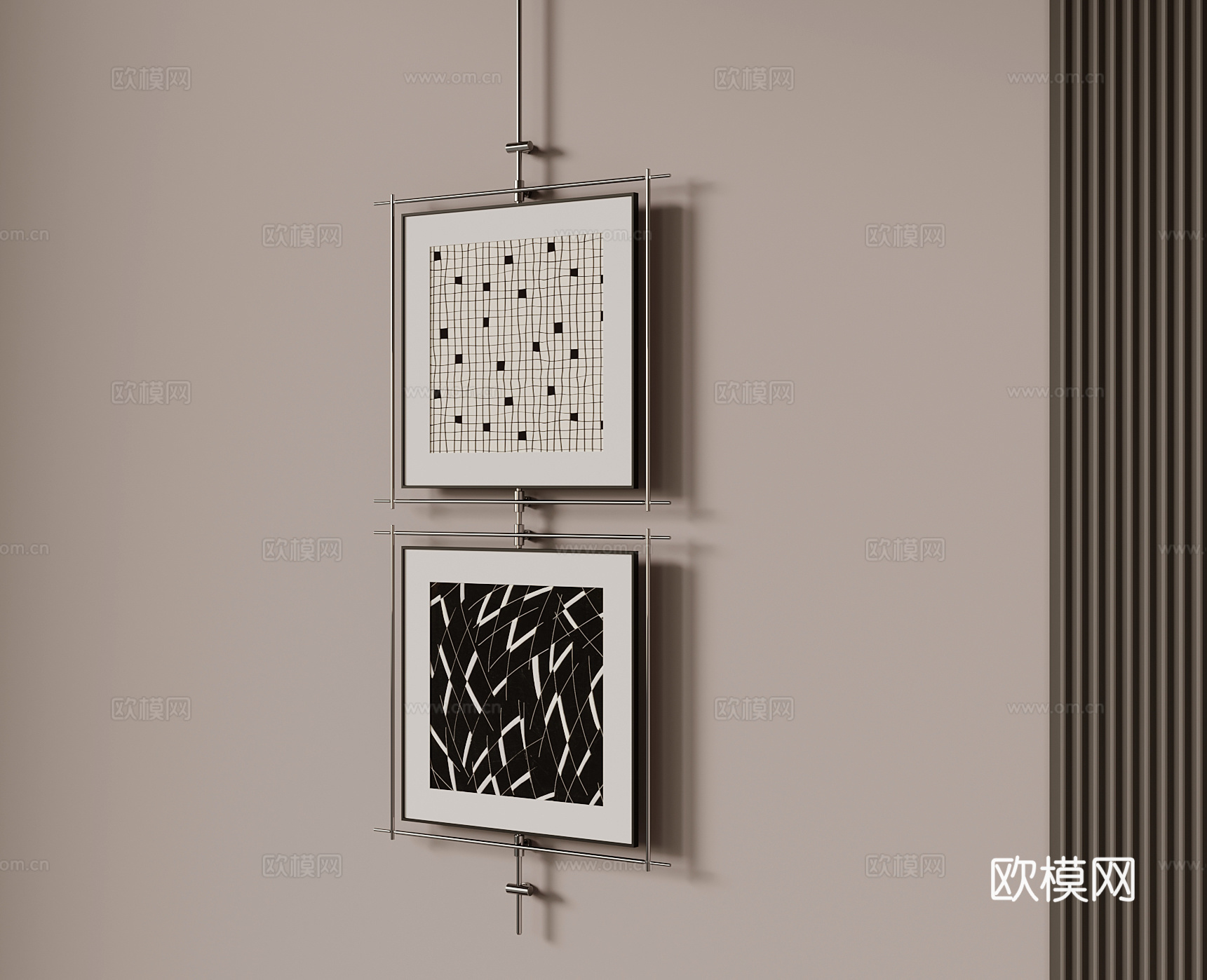 现代挂画 装饰画su模型