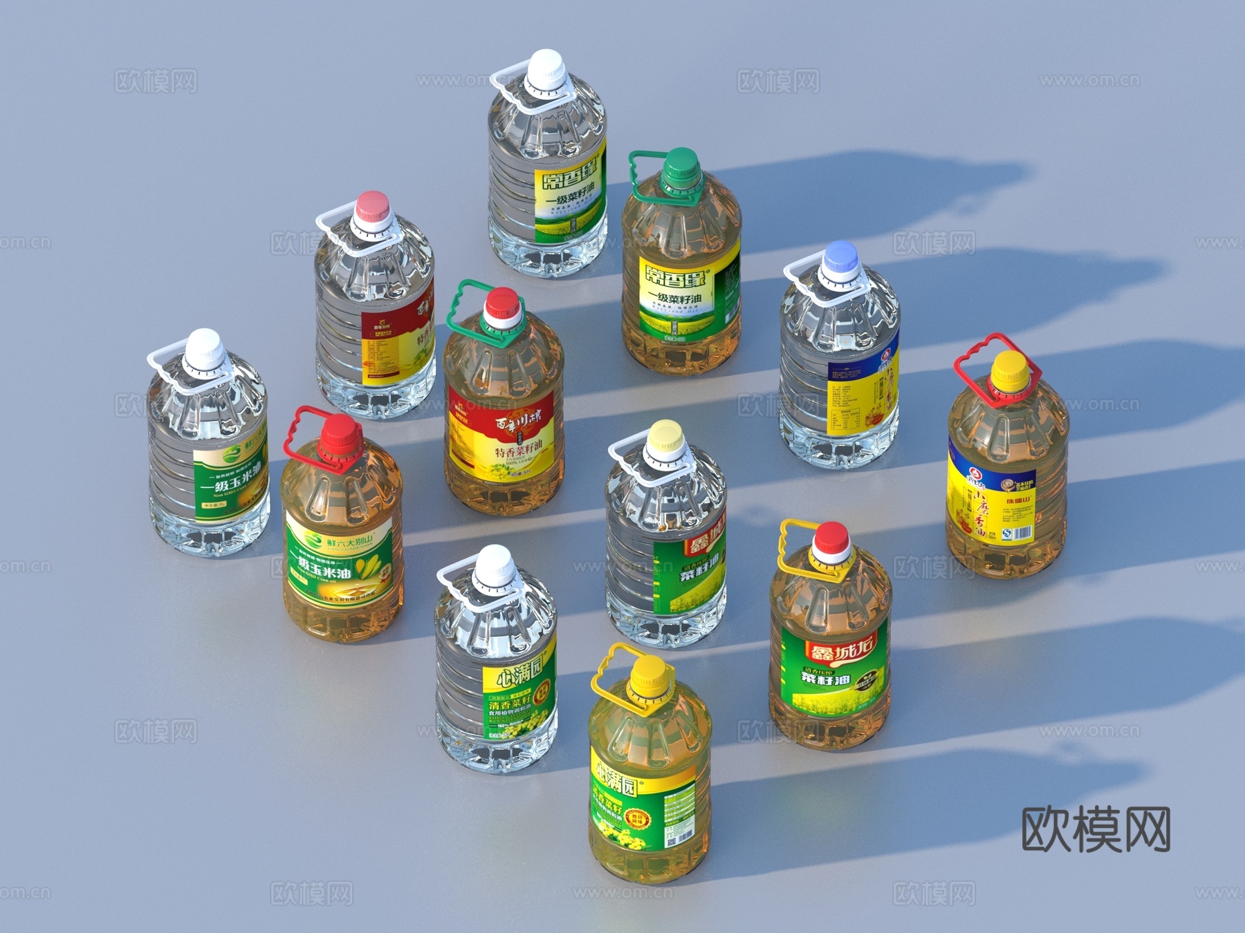 食用油 油桶 调和油3d模型下载