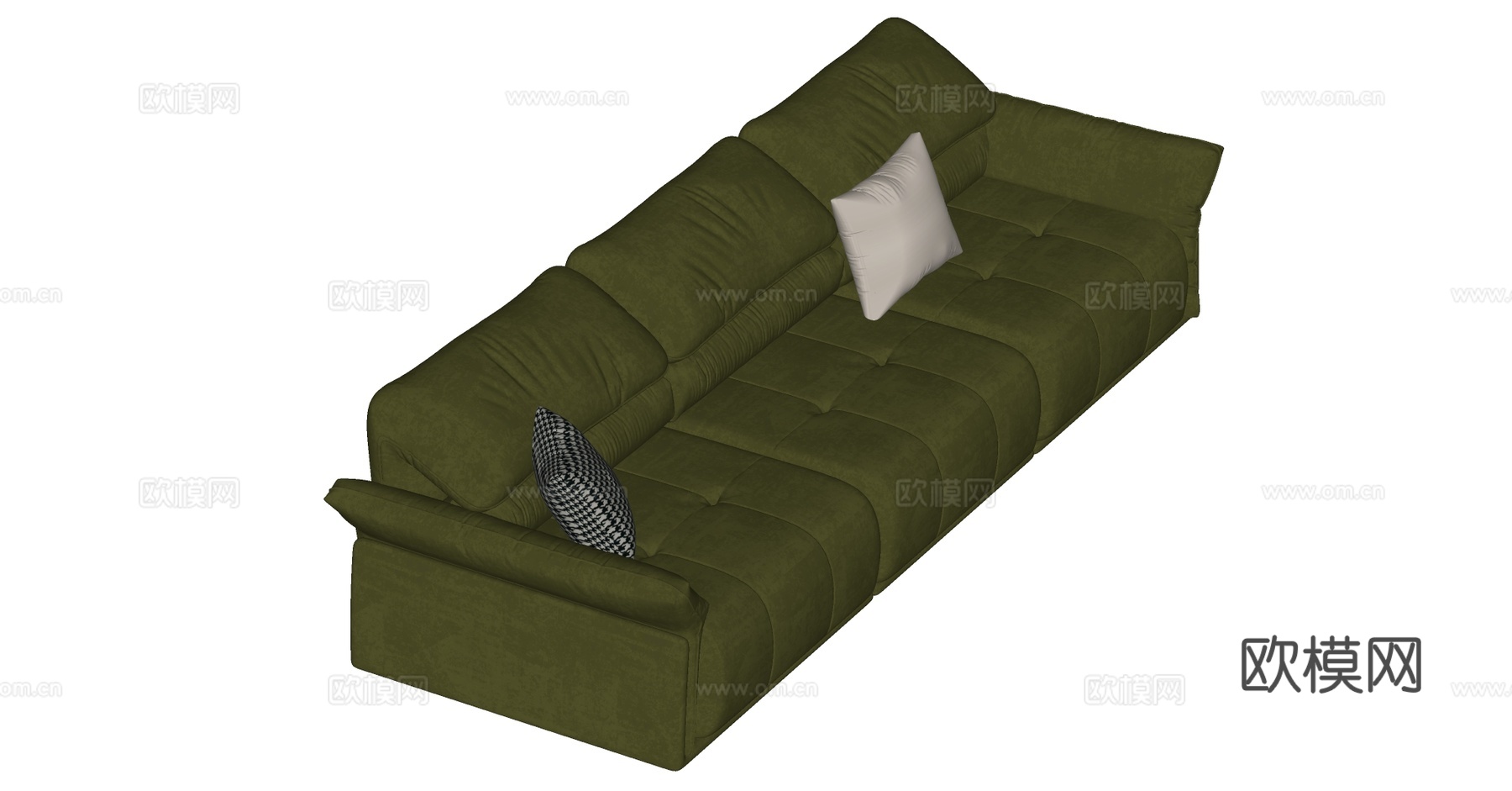 现代中古风多人沙发su模型