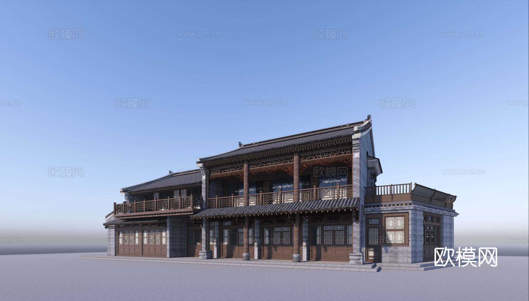 中式古建 商业 古街su模型