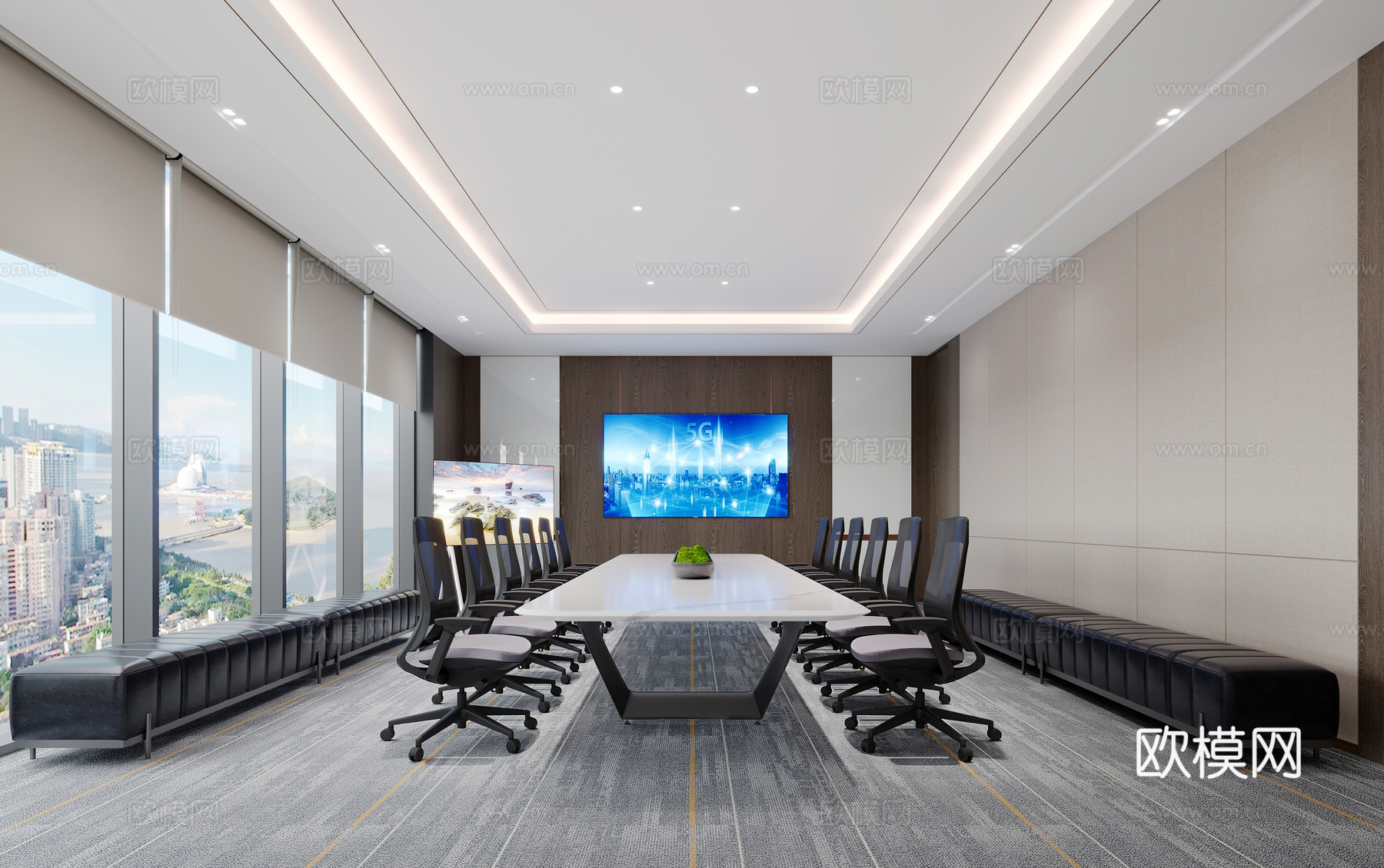科技办公会议室3d模型下载