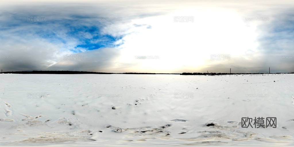 白天雪景hdr