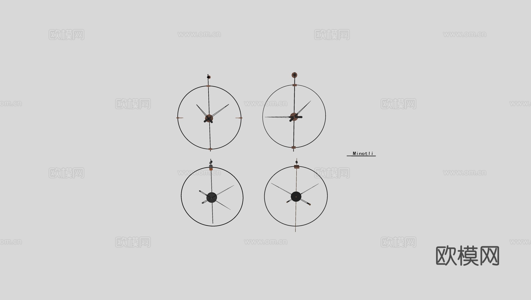 简约钟表时钟挂钟su模型