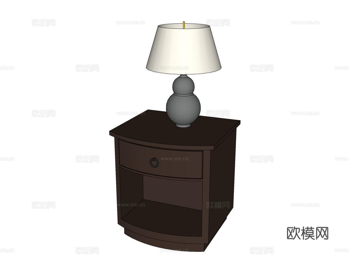 床头台灯su模型