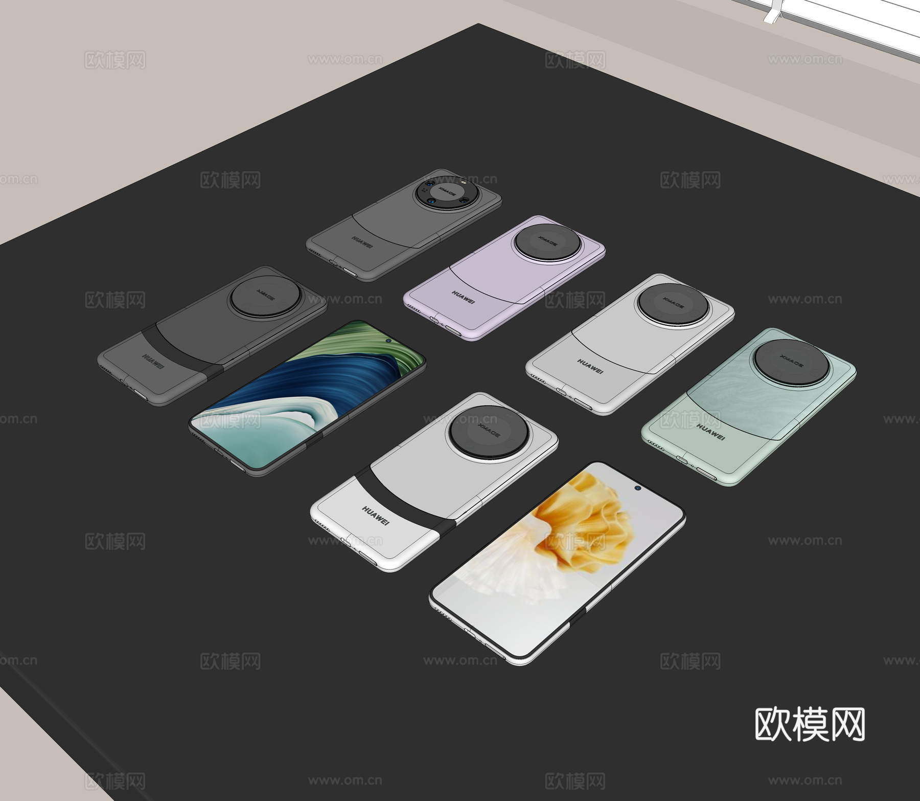 智能手机 华为手机su模型