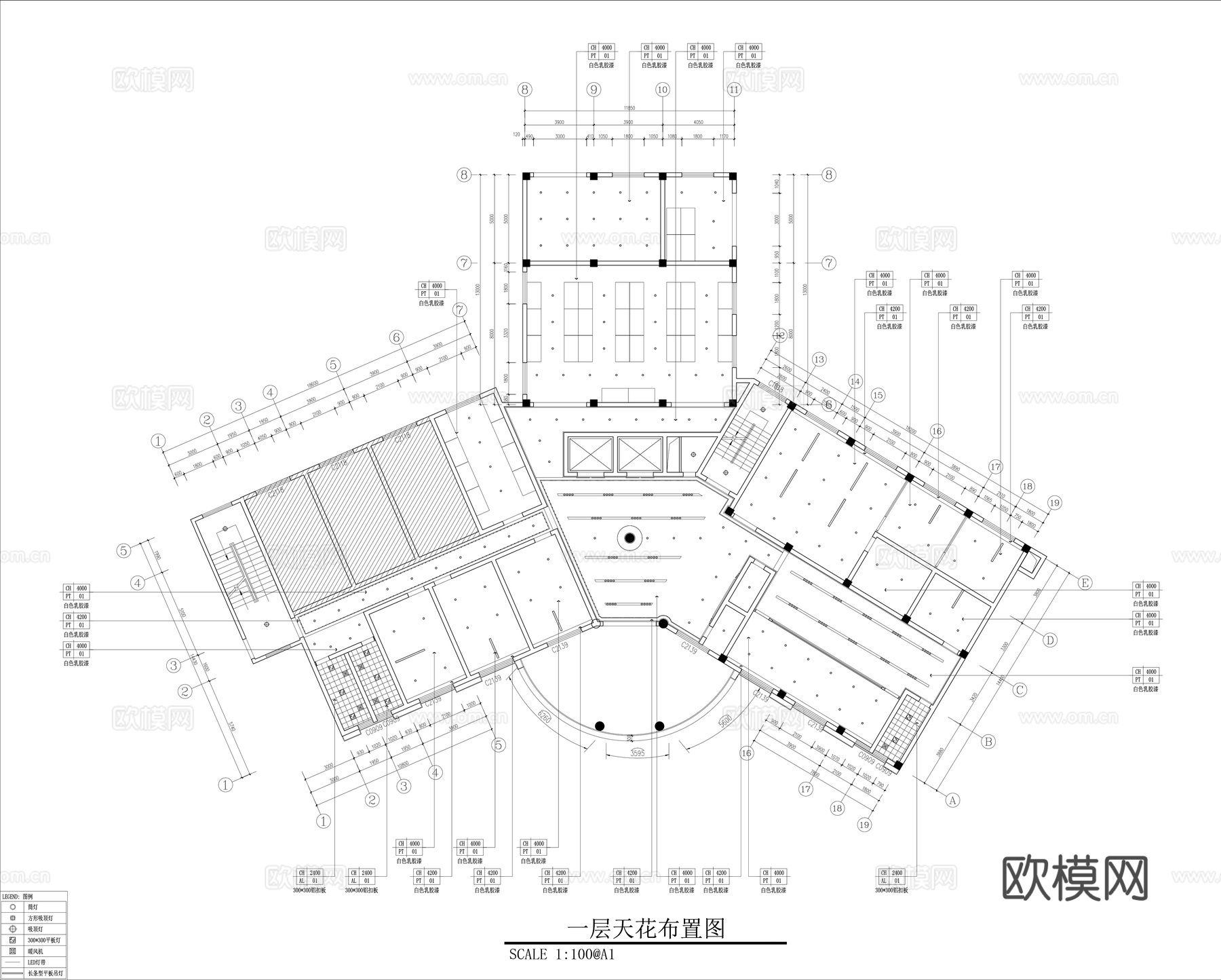 办公楼办公空间施工图cad施工图