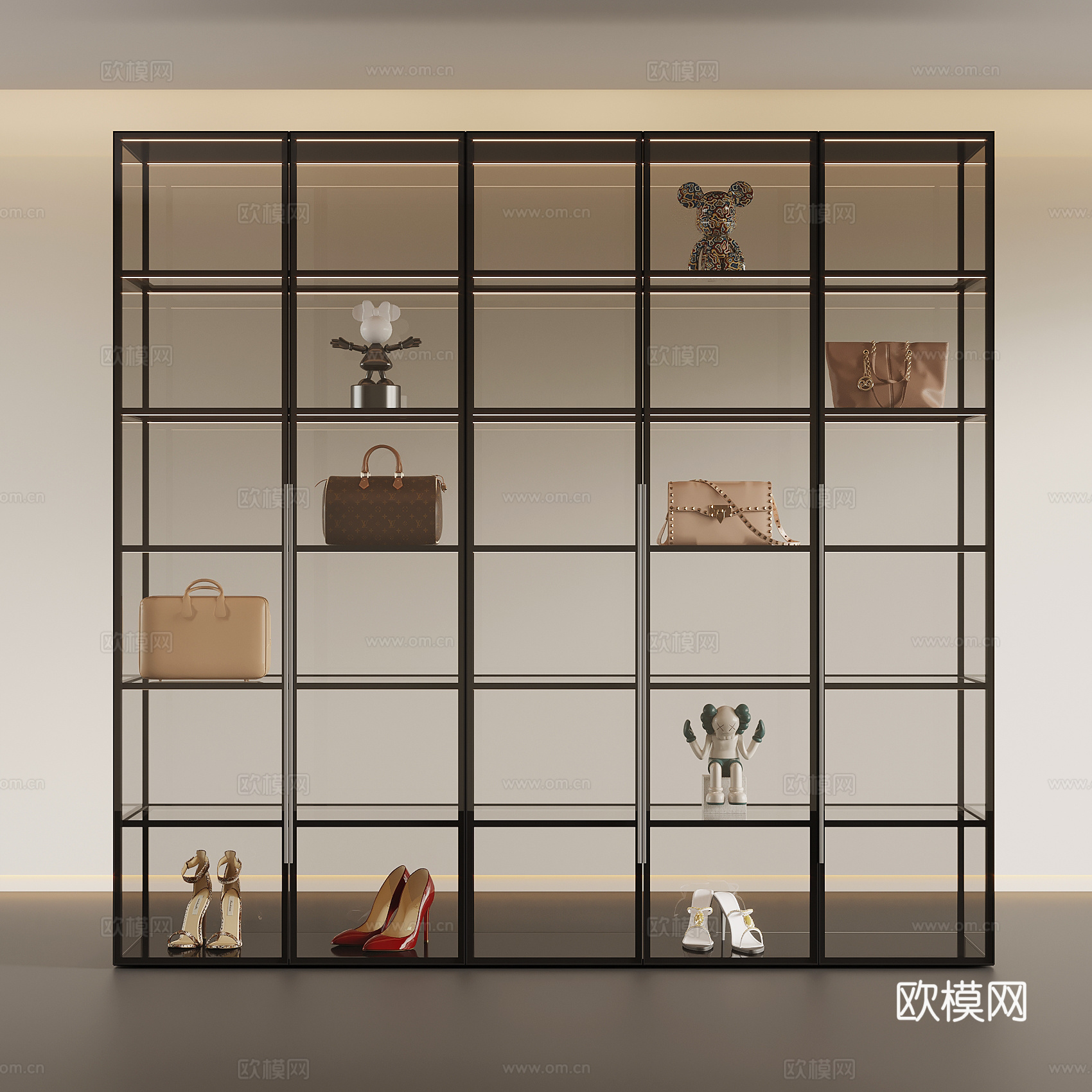 现代展示柜 包包柜 玻璃柜su模型