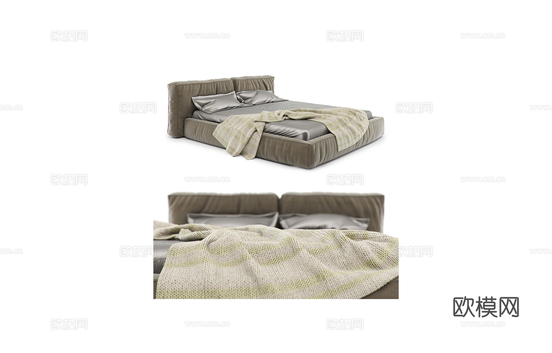 Bonaldo 意式双人床3d模型下载