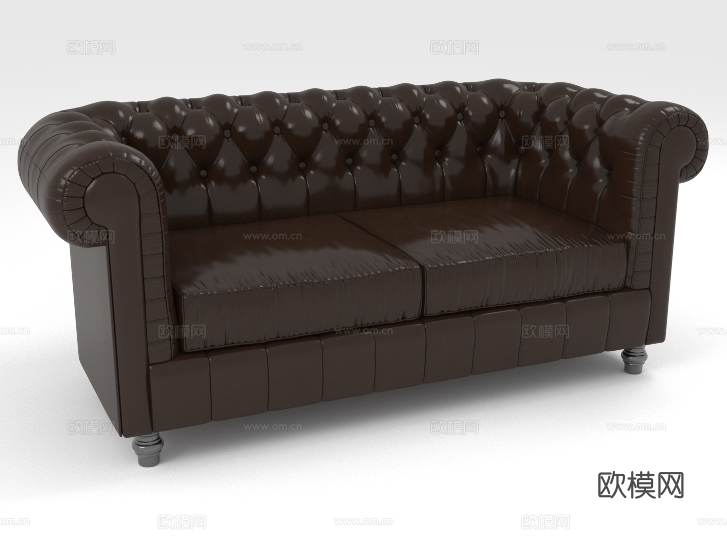 多人沙发 皮艺沙发 古典沙发 客厅沙发 沙发椅3d模型下载（渲染图1）