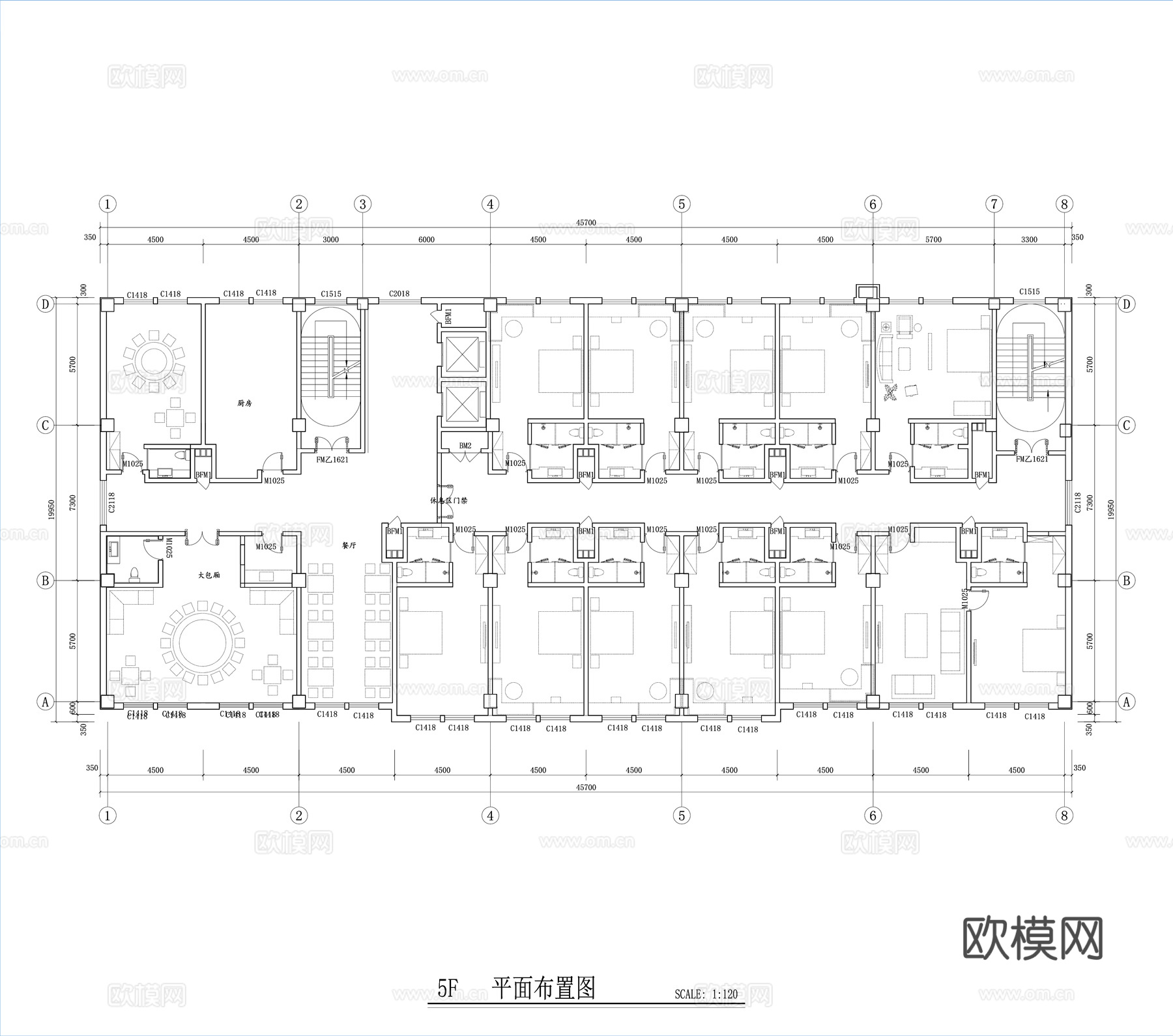 办公楼办公空间施工图cad施工图
