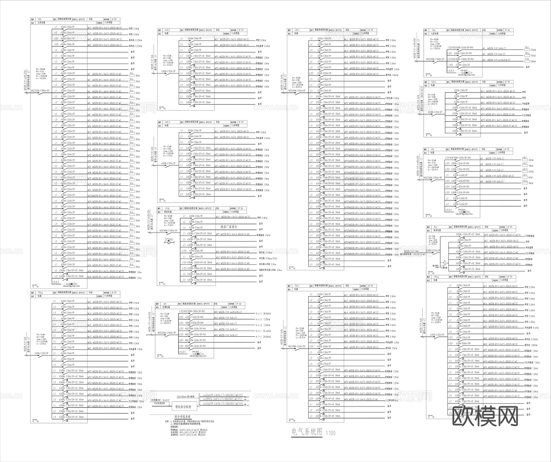 办公楼办公空间施工图cad施工图