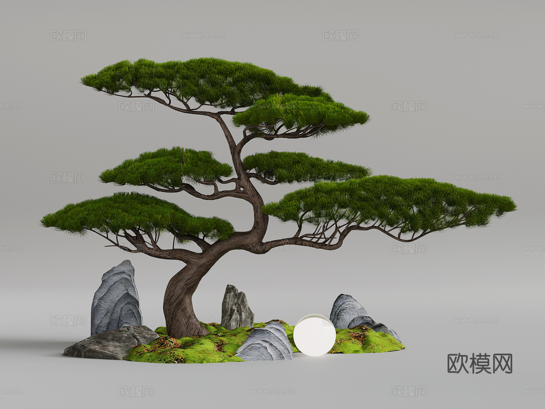 景观小品 松树su模型