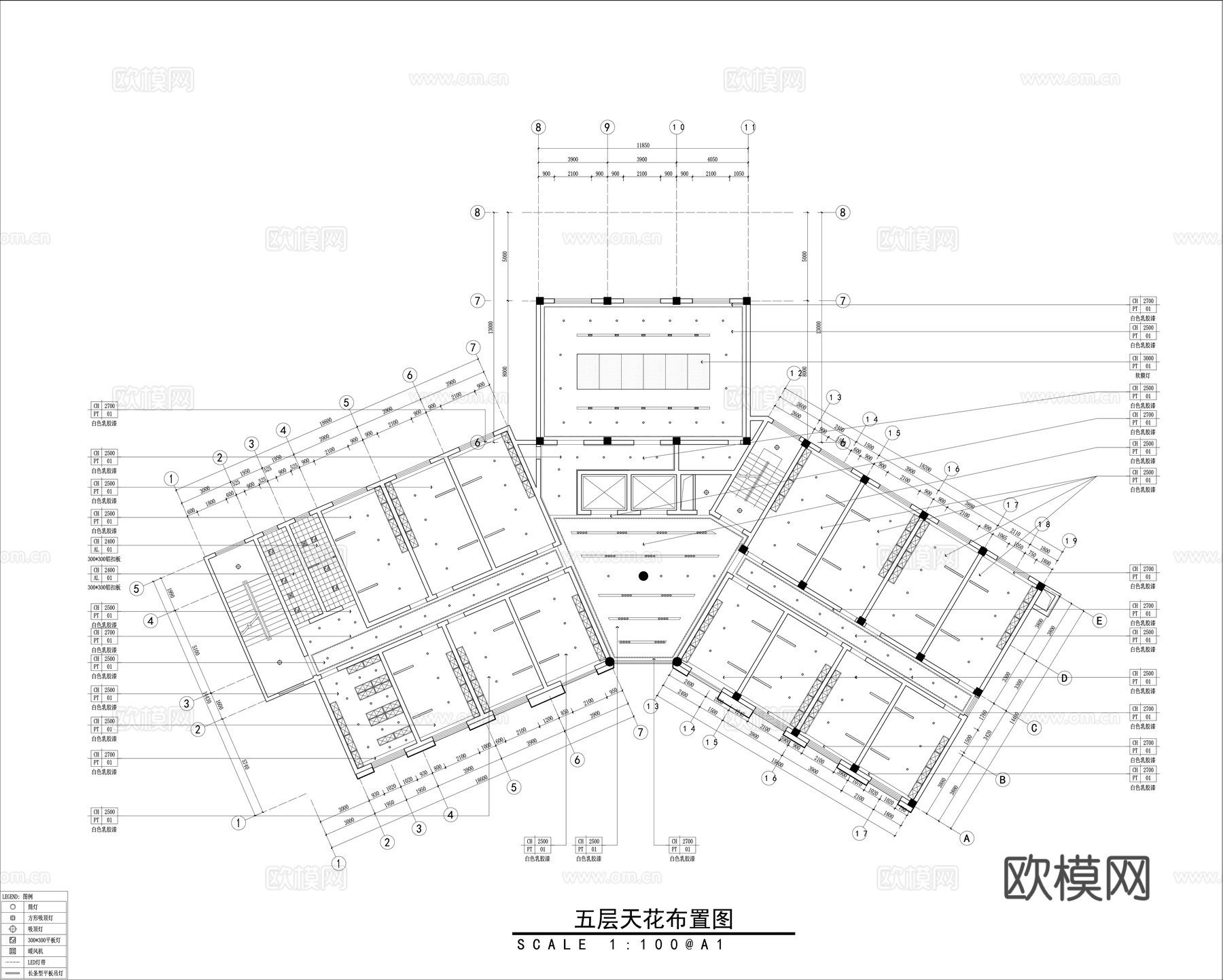 办公楼办公空间施工图cad施工图