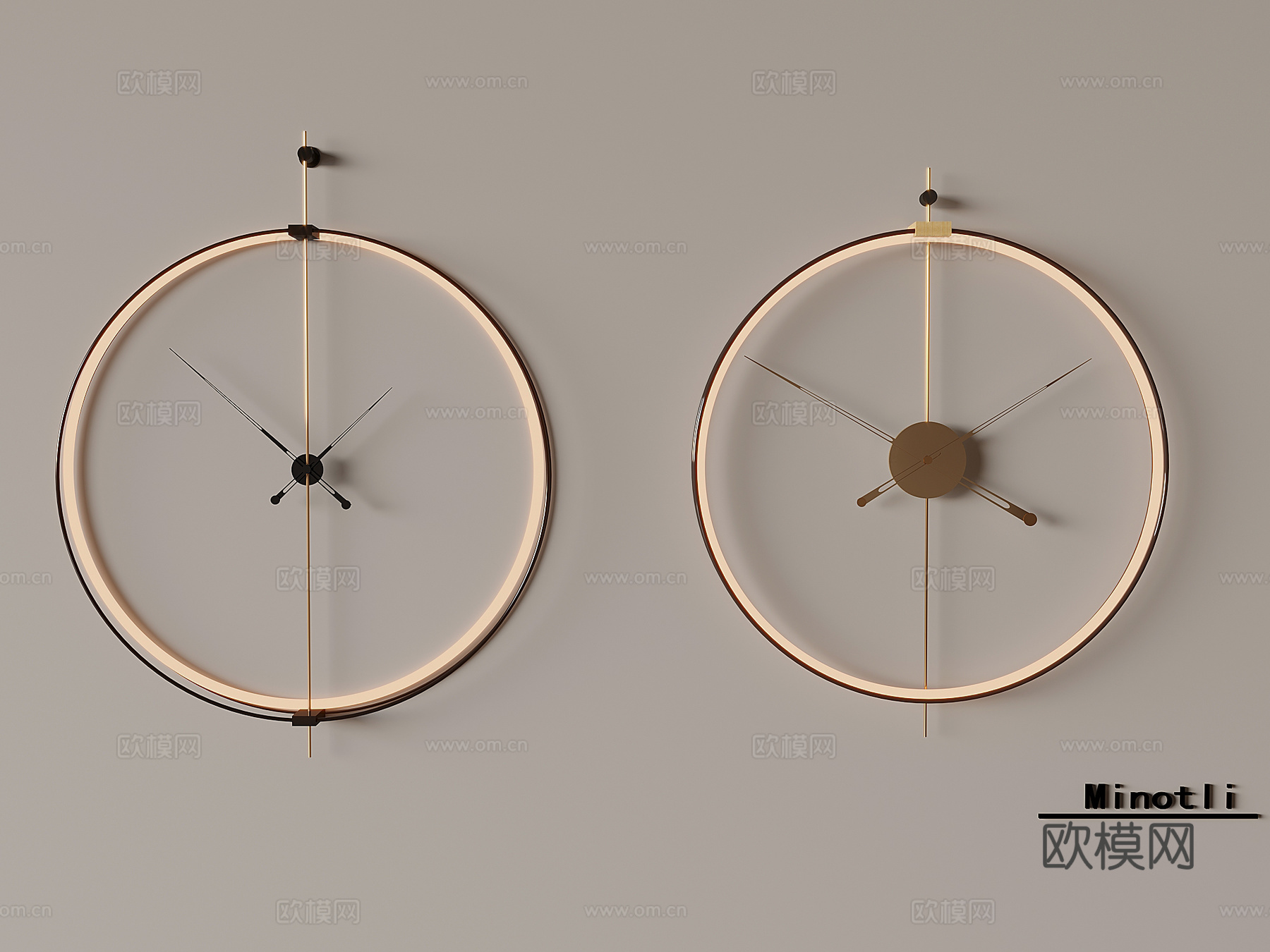 意式钟表时钟挂钟3d模型下载