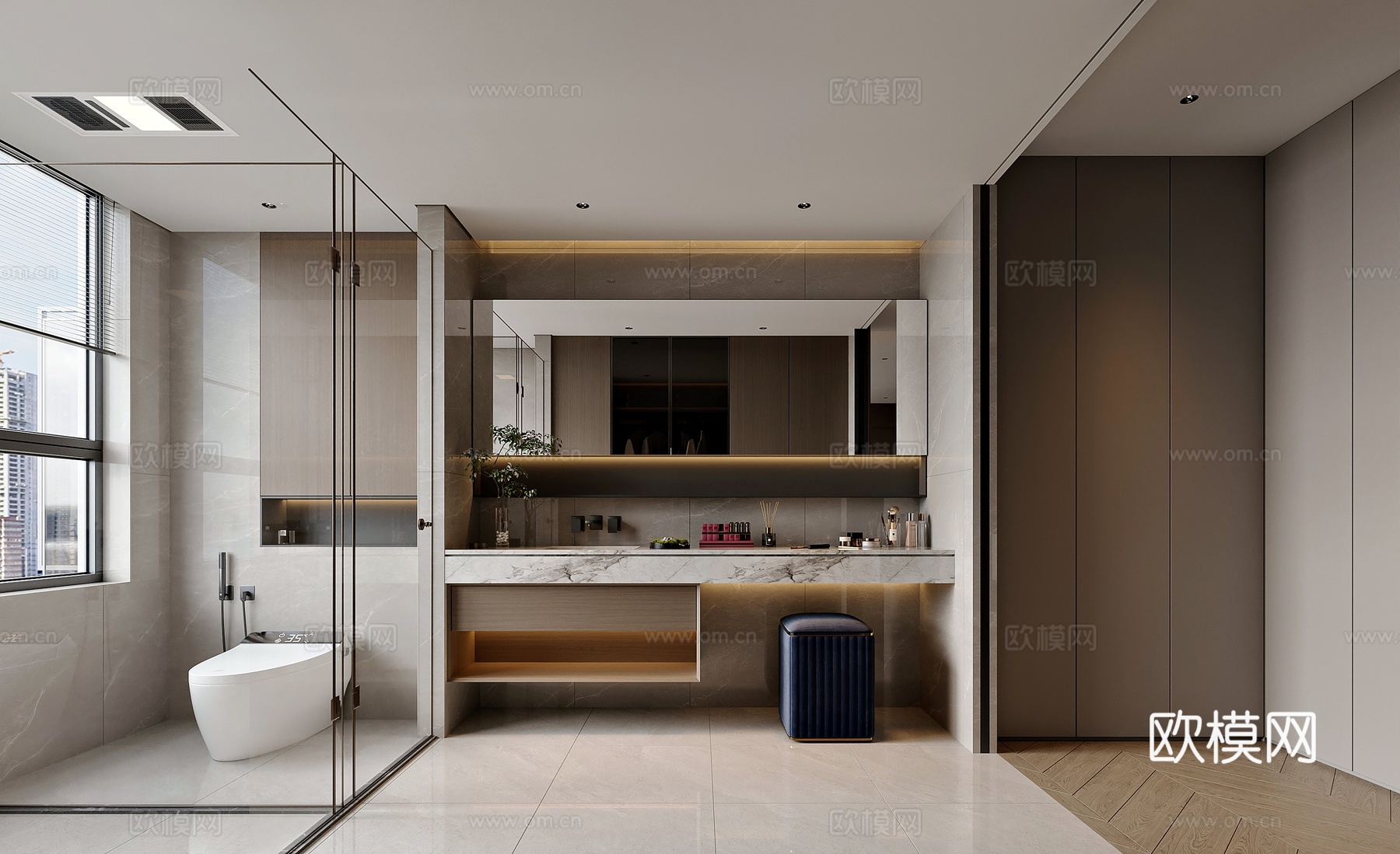现代风格家居卫生间3d模型下载（渲染图1）