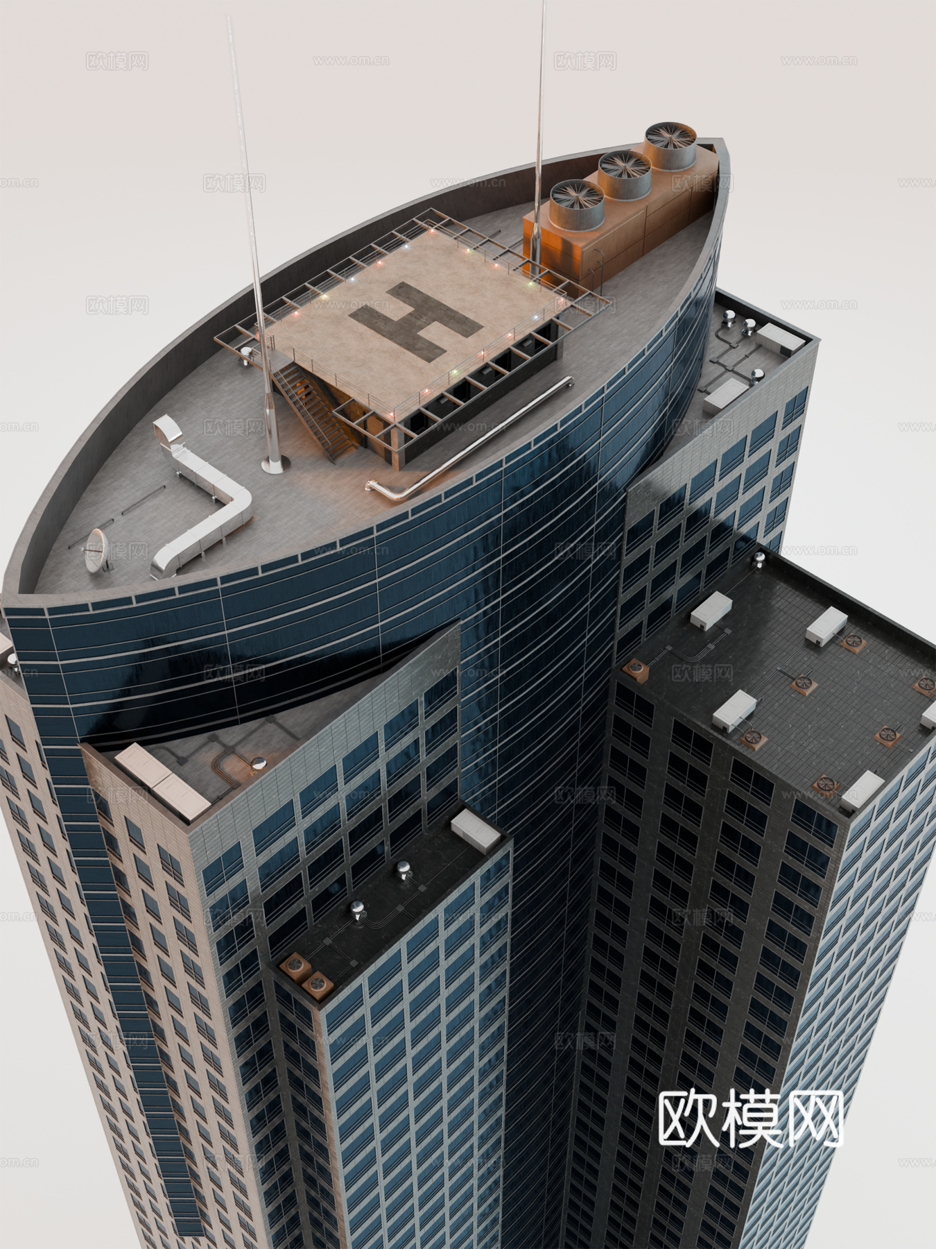 高楼大厦CBD 城市高楼 洛杉矶建筑 写字楼 城市高层建筑su模型