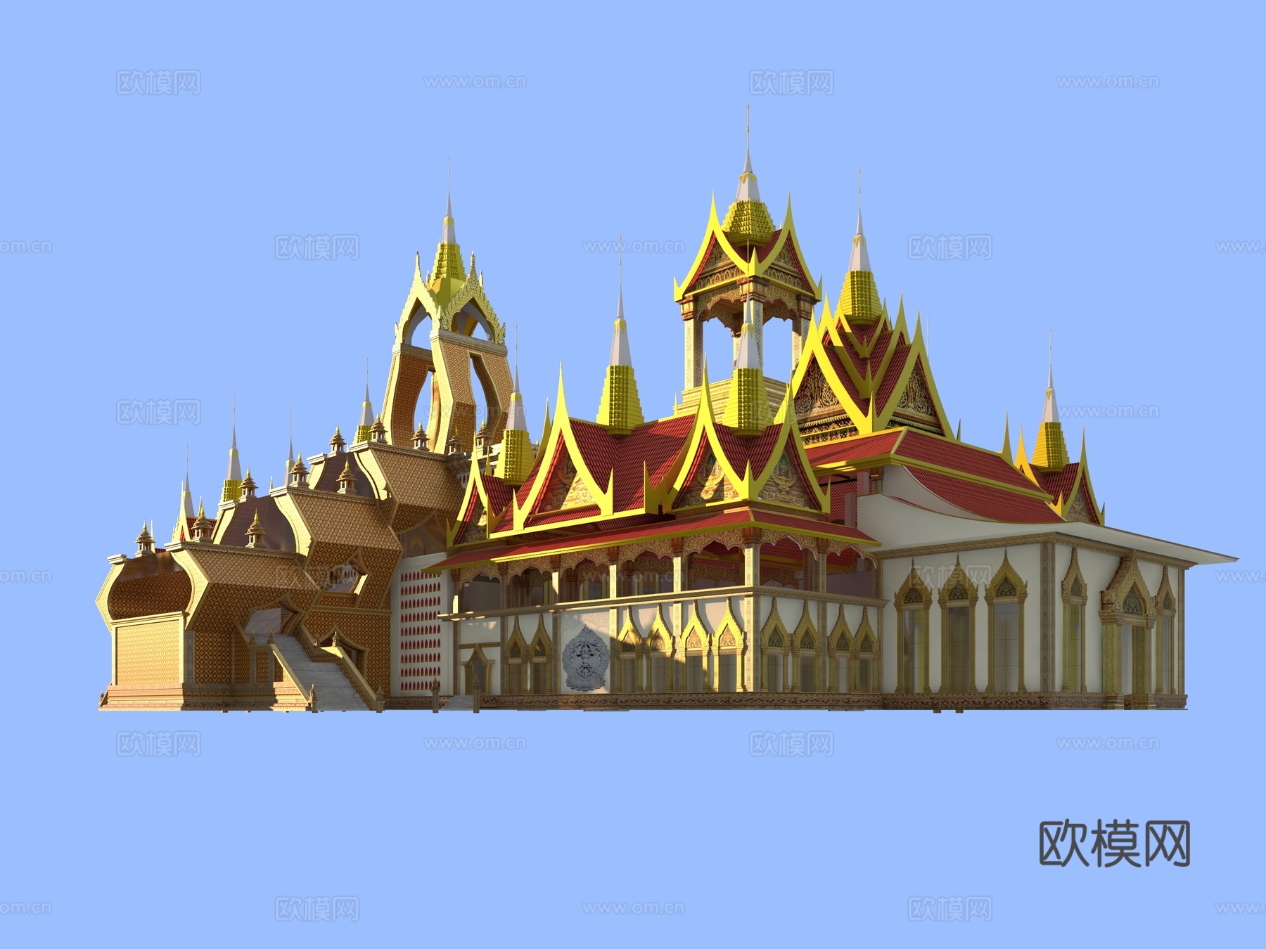 东南亚佛学院3d模型下载（渲染图2）