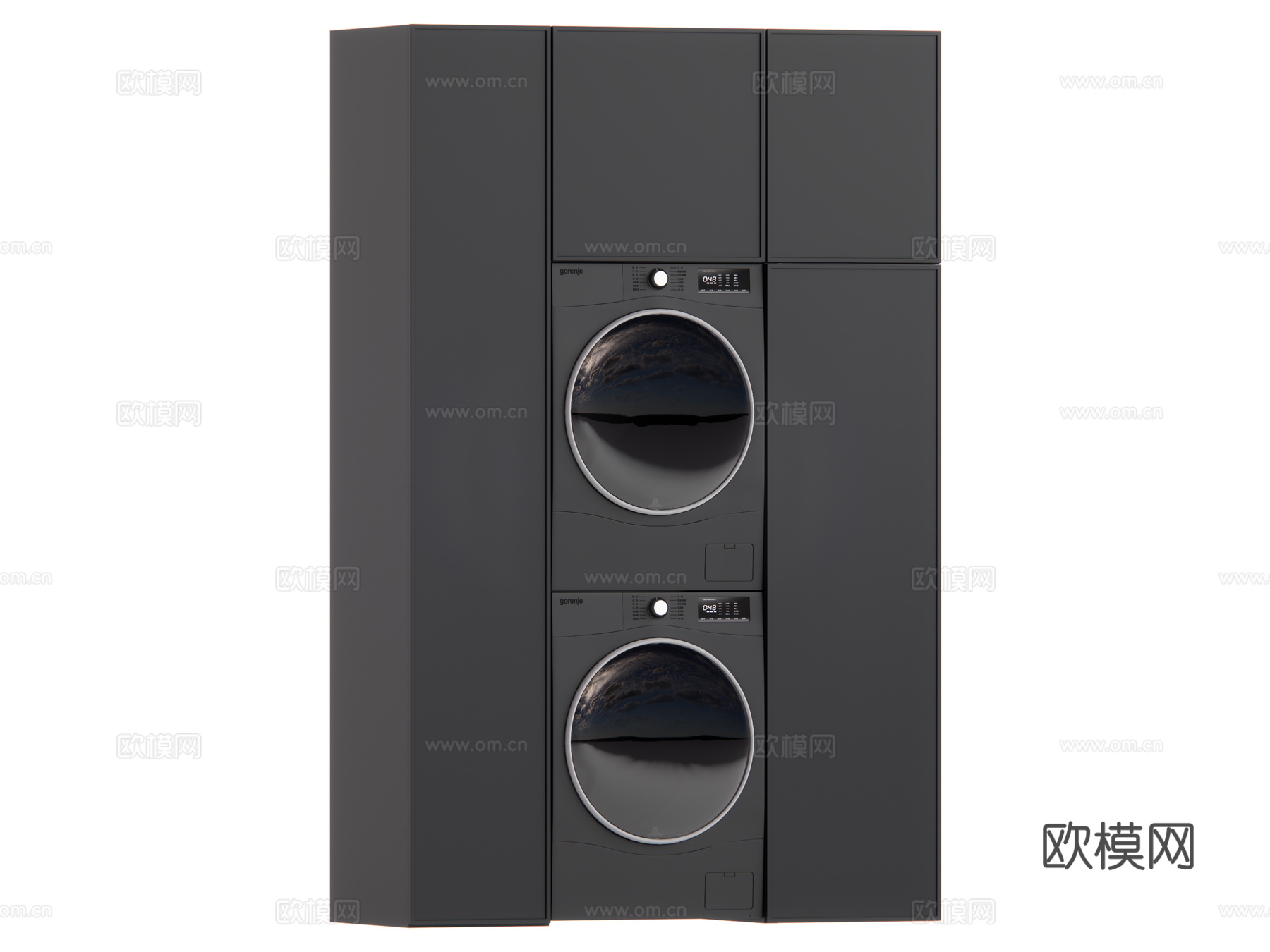 现代洗衣机柜su模型