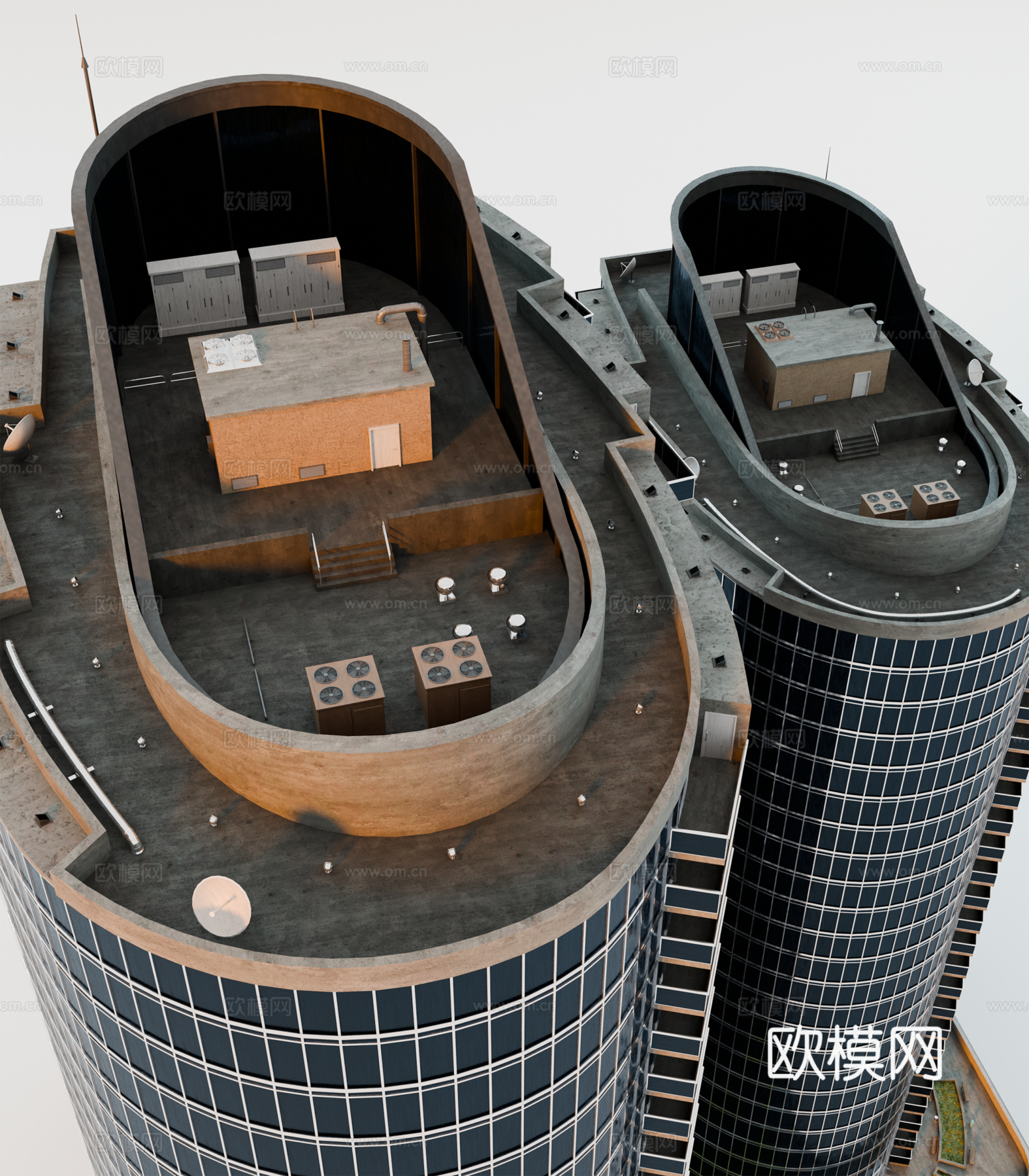高楼大厦CBD 城市高楼 洛杉矶建筑 写字楼 城市高层建筑su模型