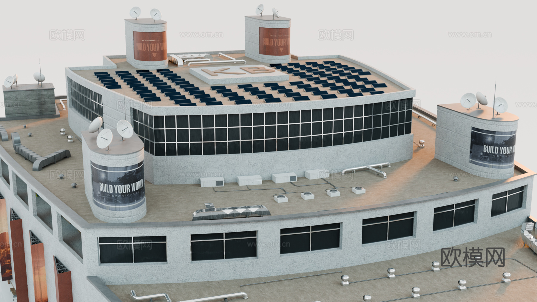 高楼大厦CBD 城市高楼 洛杉矶建筑 写字楼 城市高层建筑su模型