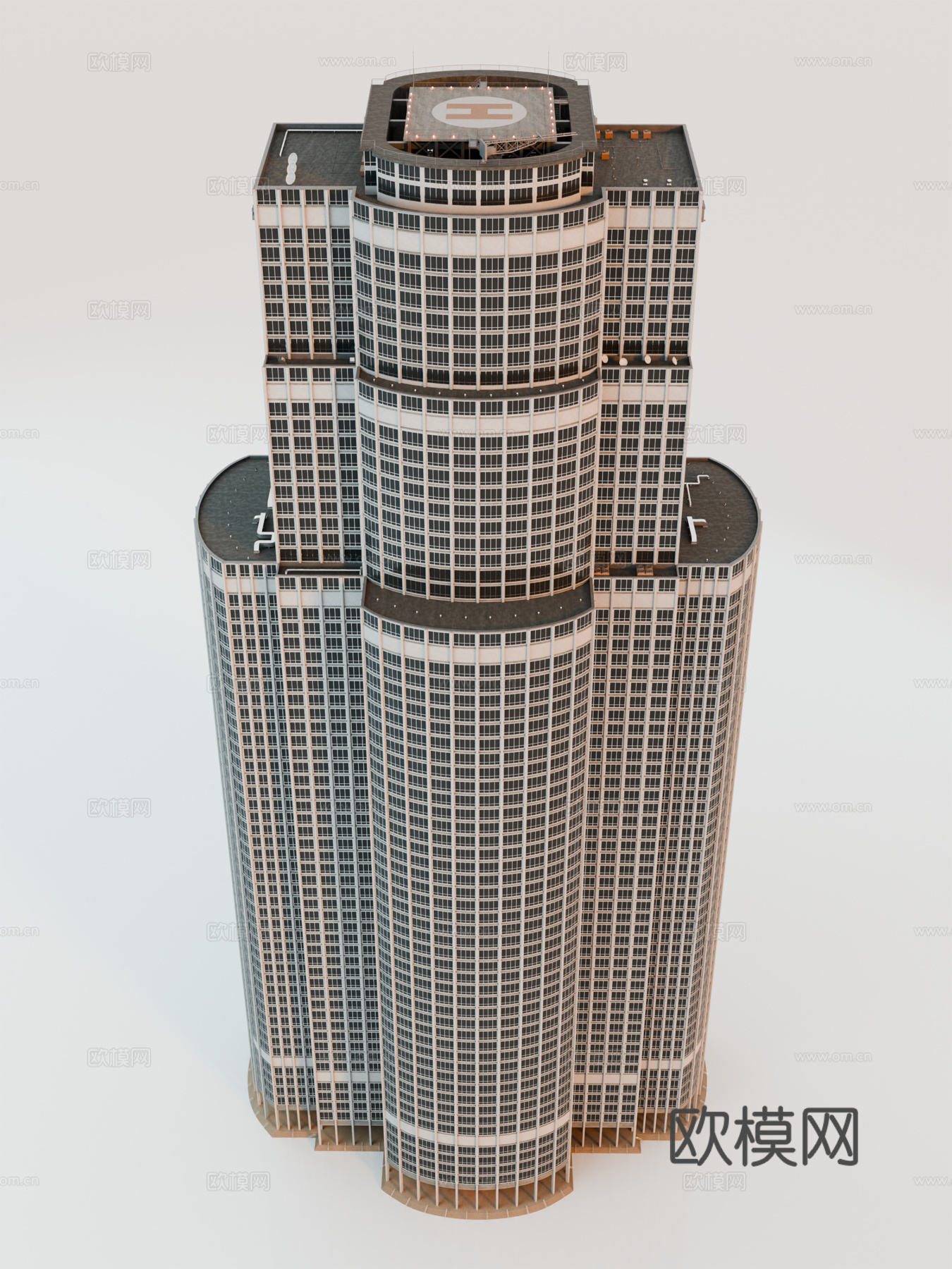 高楼大厦CBD 城市高楼 洛杉矶建筑 写字楼 城市高层建筑su模型