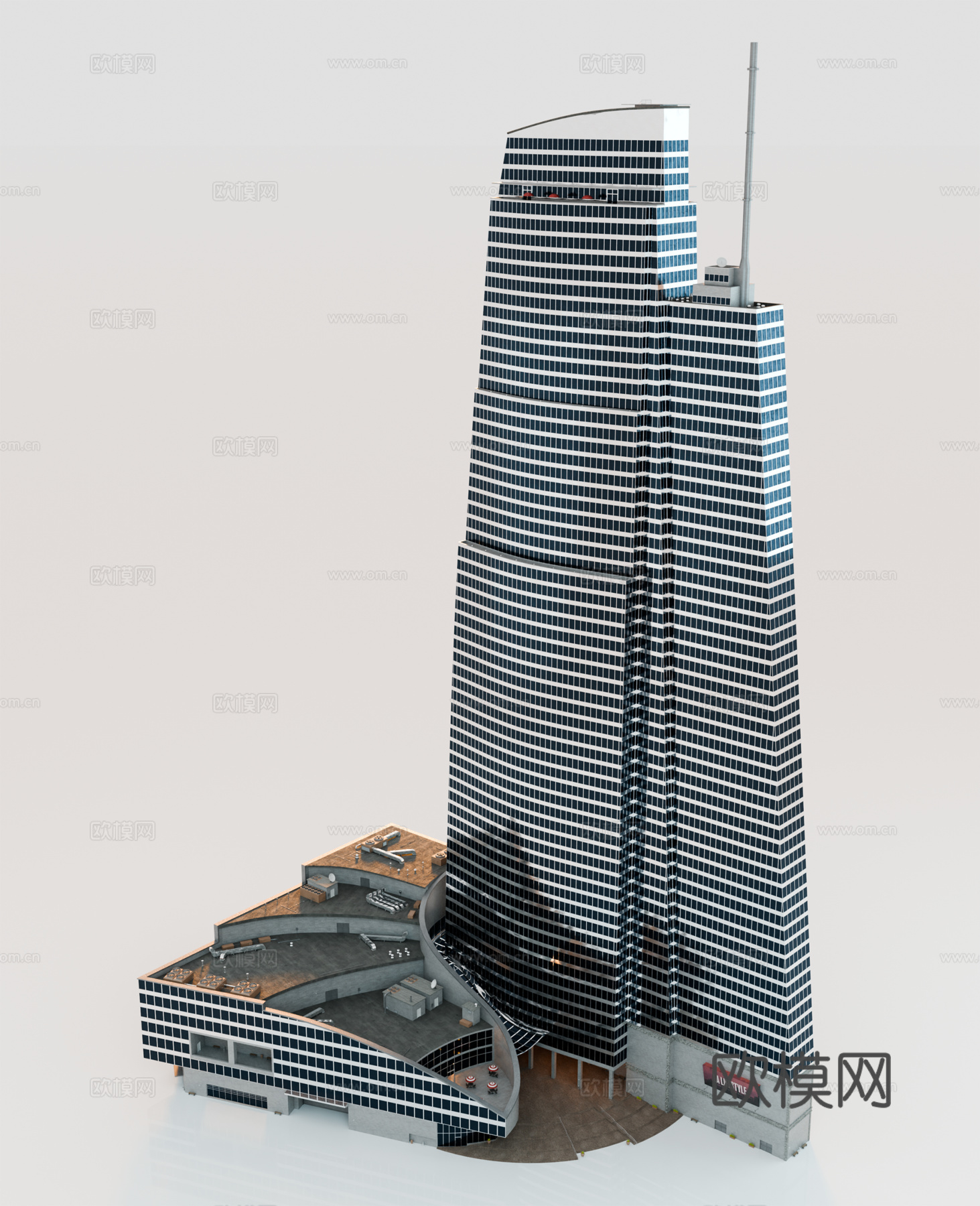 高楼大厦CBD 城市高楼 洛杉矶建筑 写字楼 城市高层建筑su模型