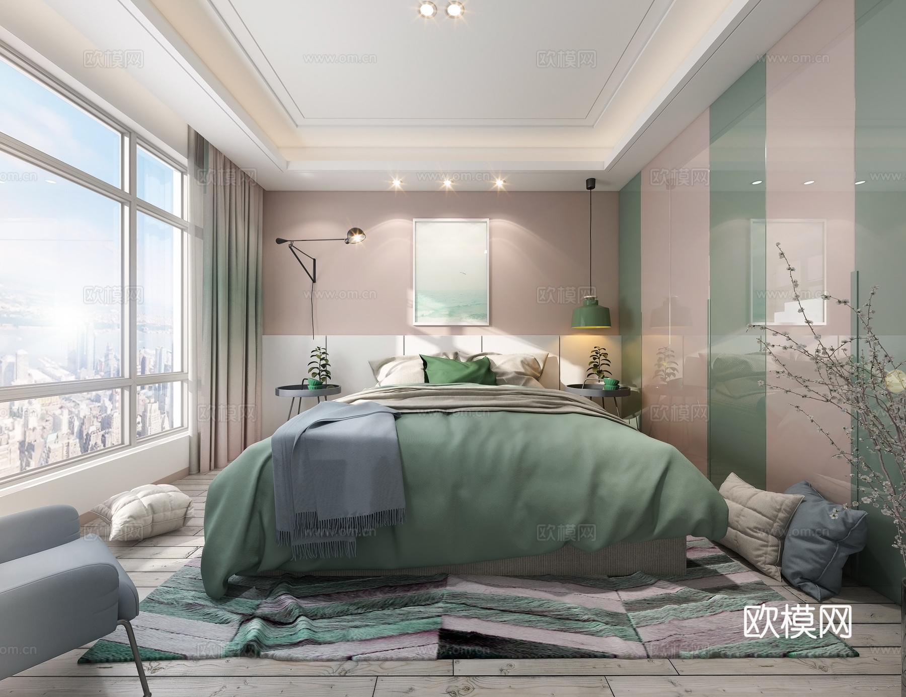 北欧小清新儿童房3d模型下载