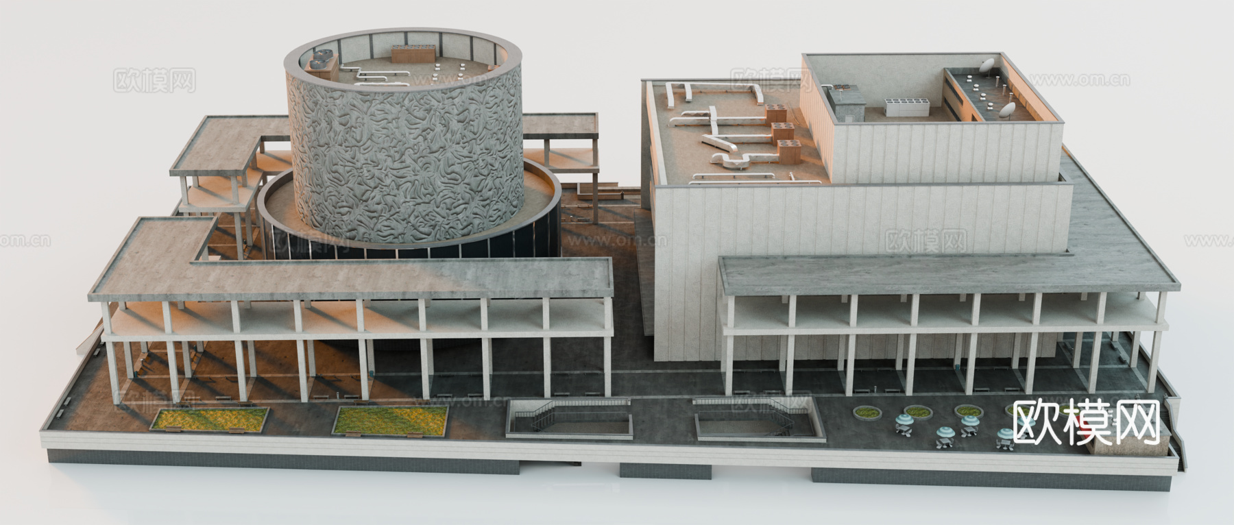 城市高楼 洛杉矶建筑 商业建筑 高楼大厦 城市街道建筑su模型