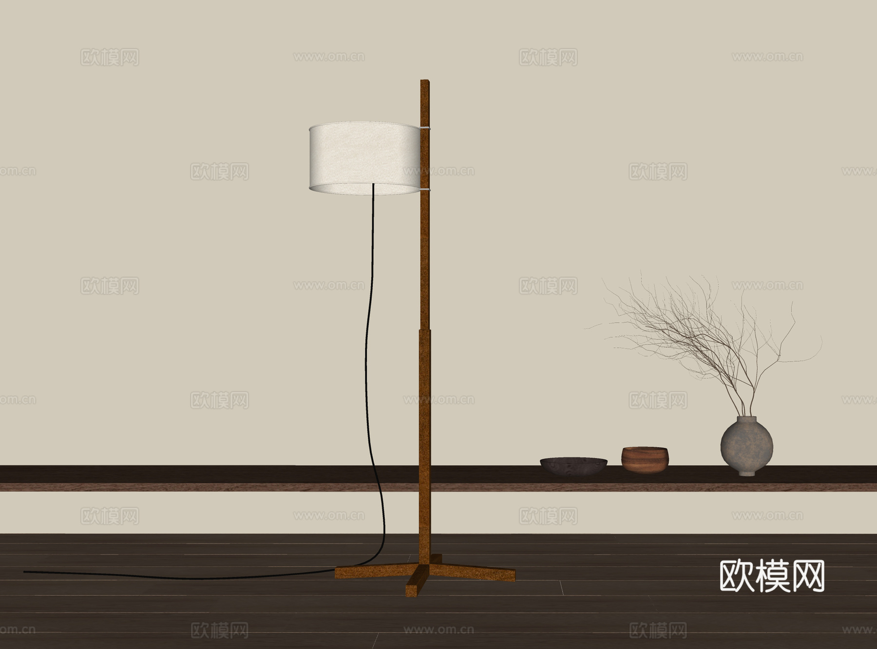 现代落地灯su模型