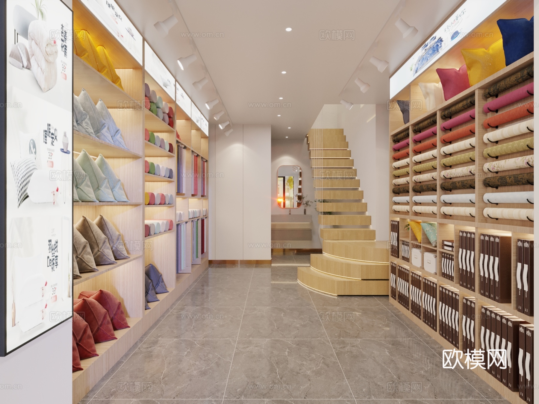 原木风家纺店3d模型下载（渲染图1）