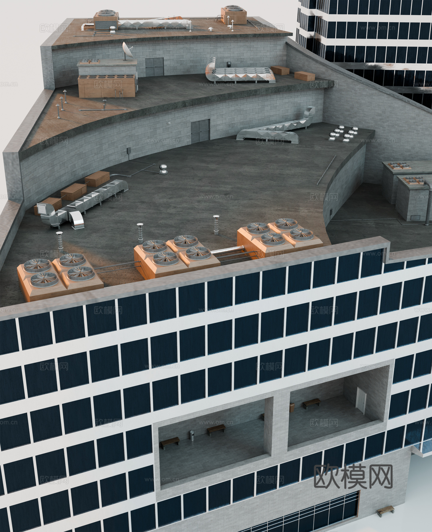 高楼大厦CBD 城市高楼 洛杉矶建筑 写字楼 城市高层建筑su模型