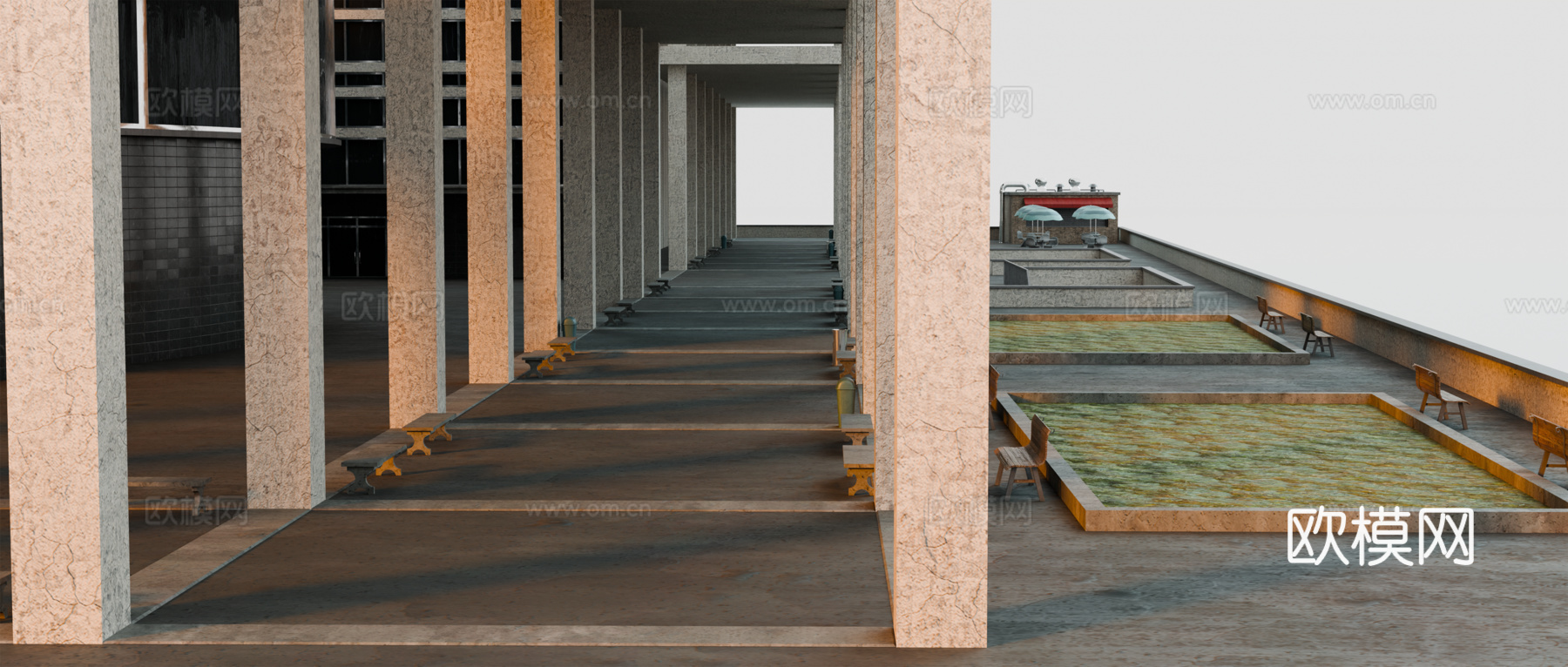 城市高楼 洛杉矶建筑 商业建筑 高楼大厦 城市街道建筑su模型
